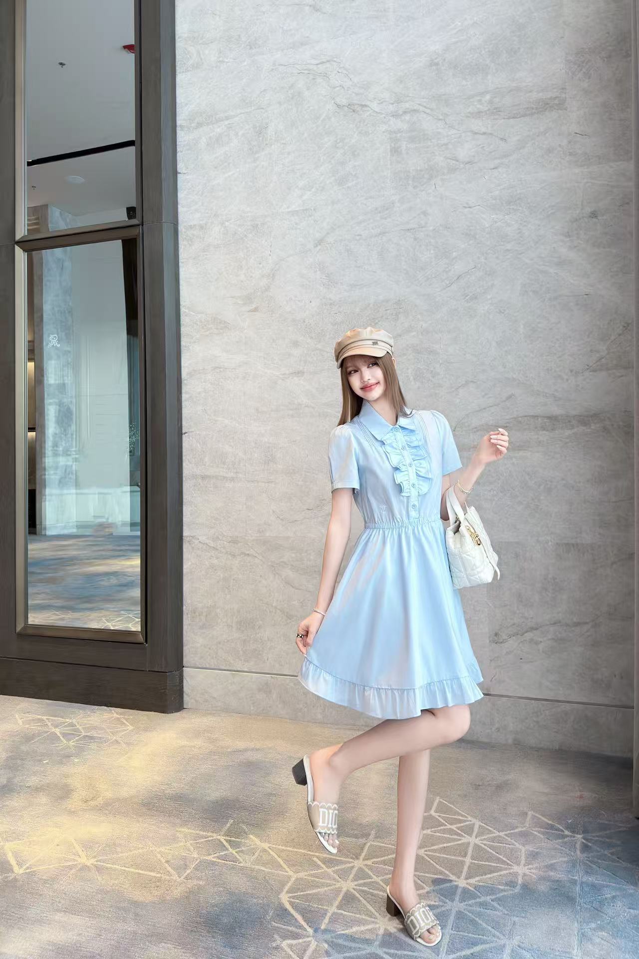 DIOR 上質なラッフルドレス【50％割引+送料無料】