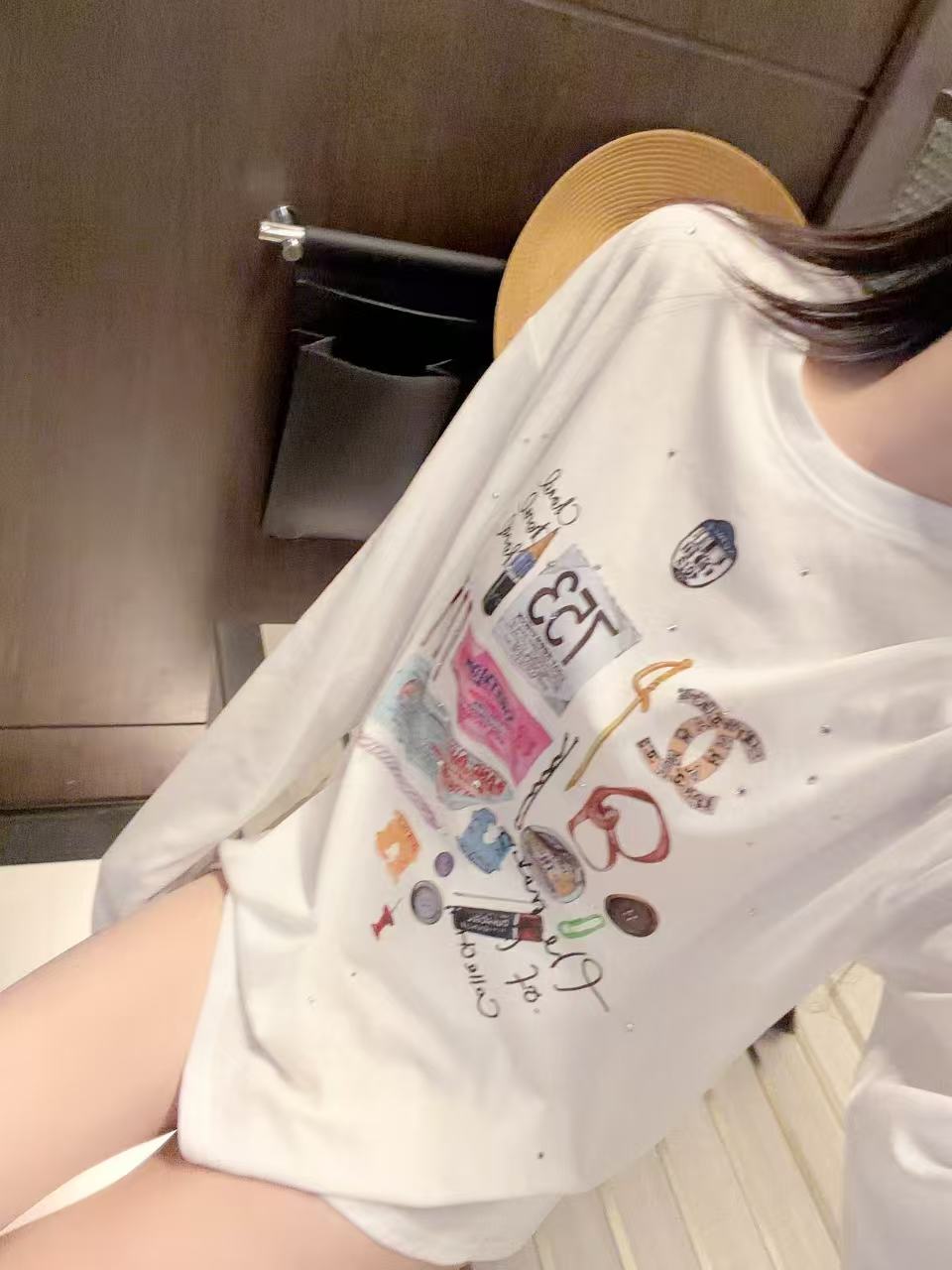 CHANE1 ラインストーン付き音符柄日焼け止め長袖Tシャツ【50％割引+送料無料】