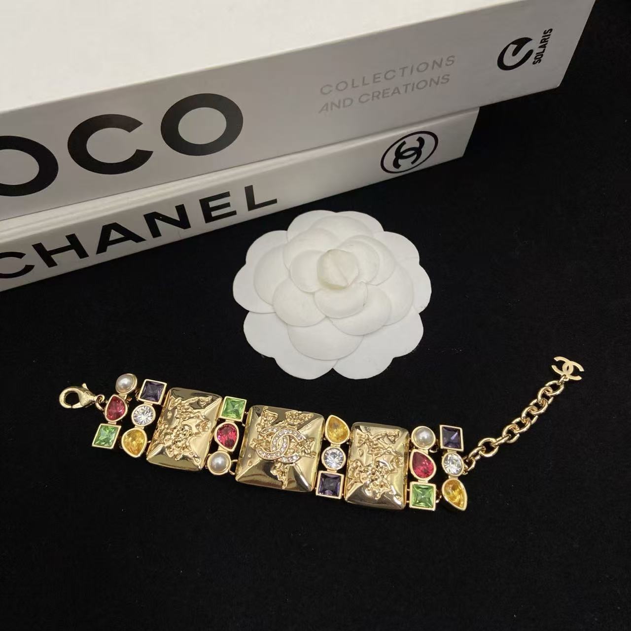 CHANE1 ダブルCカラーダイヤモンドブレスレット【50％割引+送料無料】