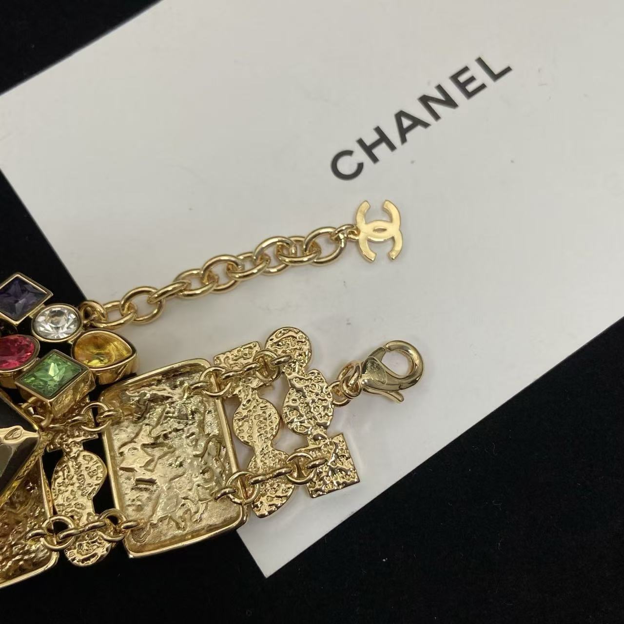 CHANE1 ダブルCカラーダイヤモンドブレスレット【50％割引+送料無料】