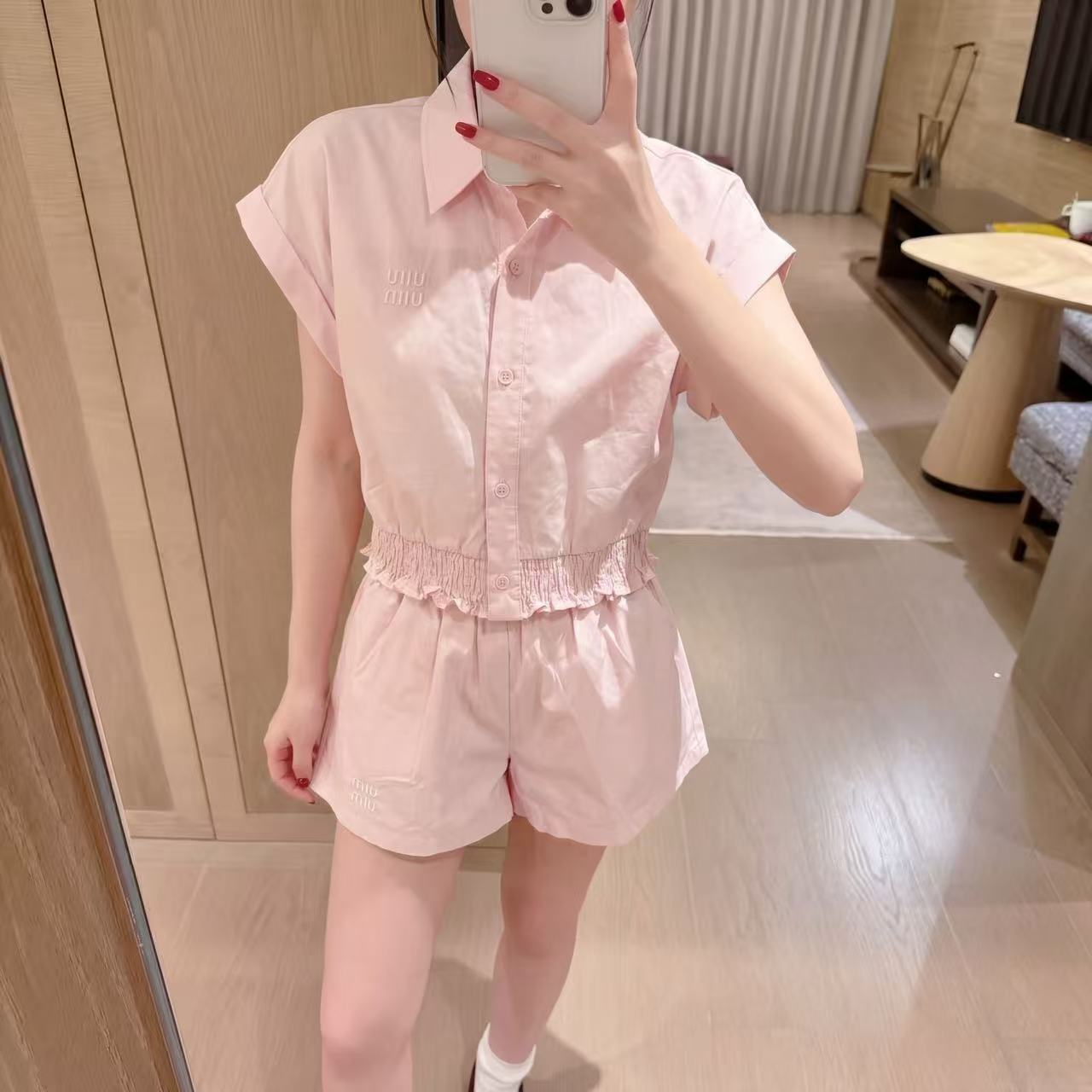 CHANE1 ダブルCシャツ＋ショーツ ツーピースセット【50％割引+送料無料】