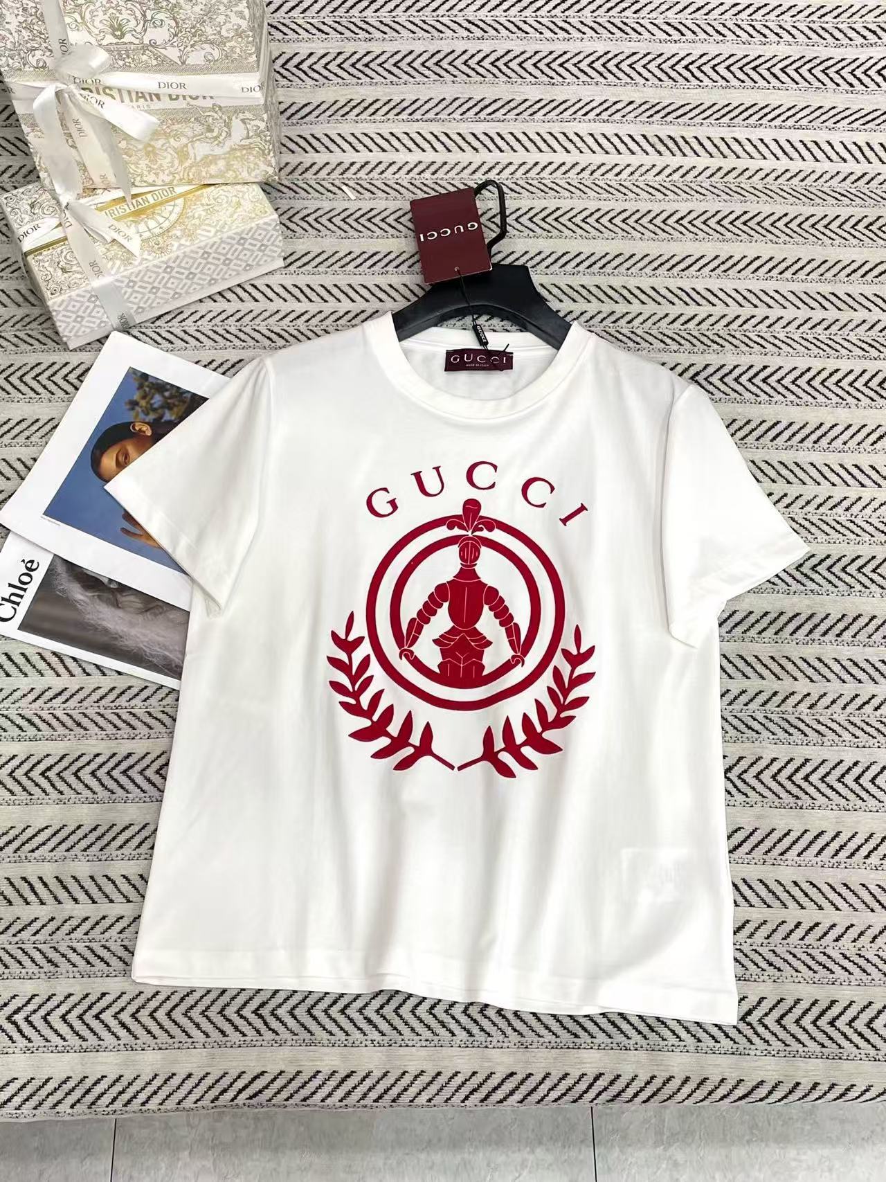 GUCC1 麦穂フロッキー加工文字Tシャツ【50％割引+送料無料】