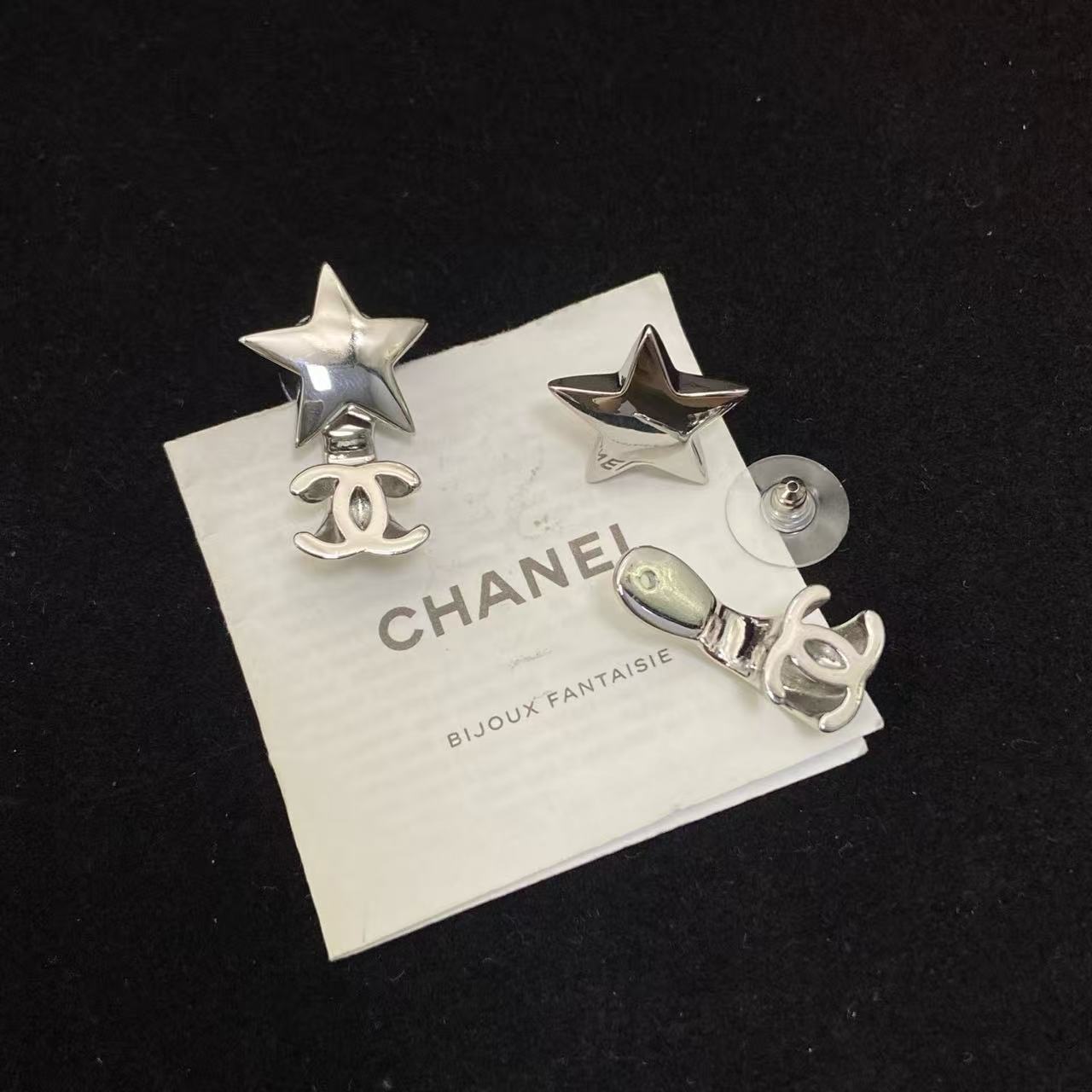 CHANE1 五芒星ダブルCピアス【50％割引+送料無料】