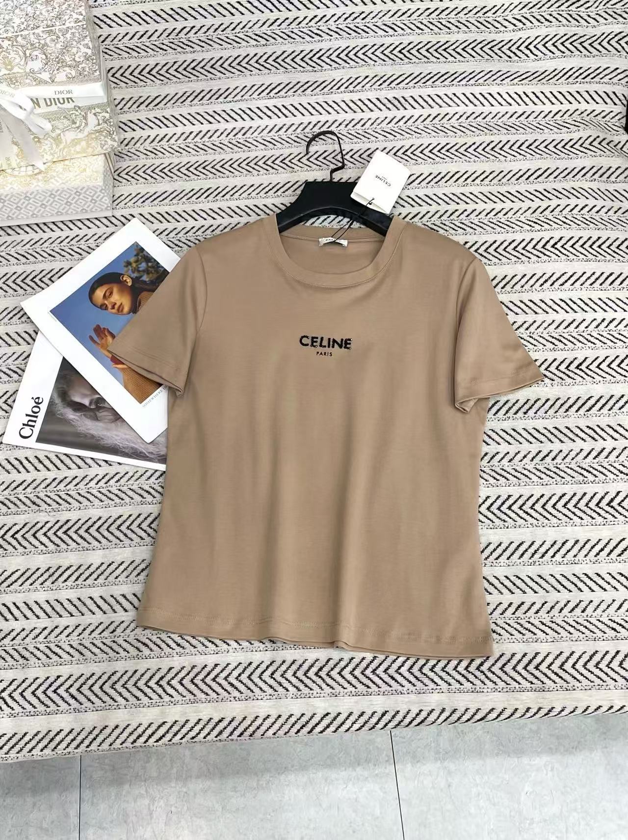 CEL1NE ビーズ文字Tシャツ【50％割引+送料無料】