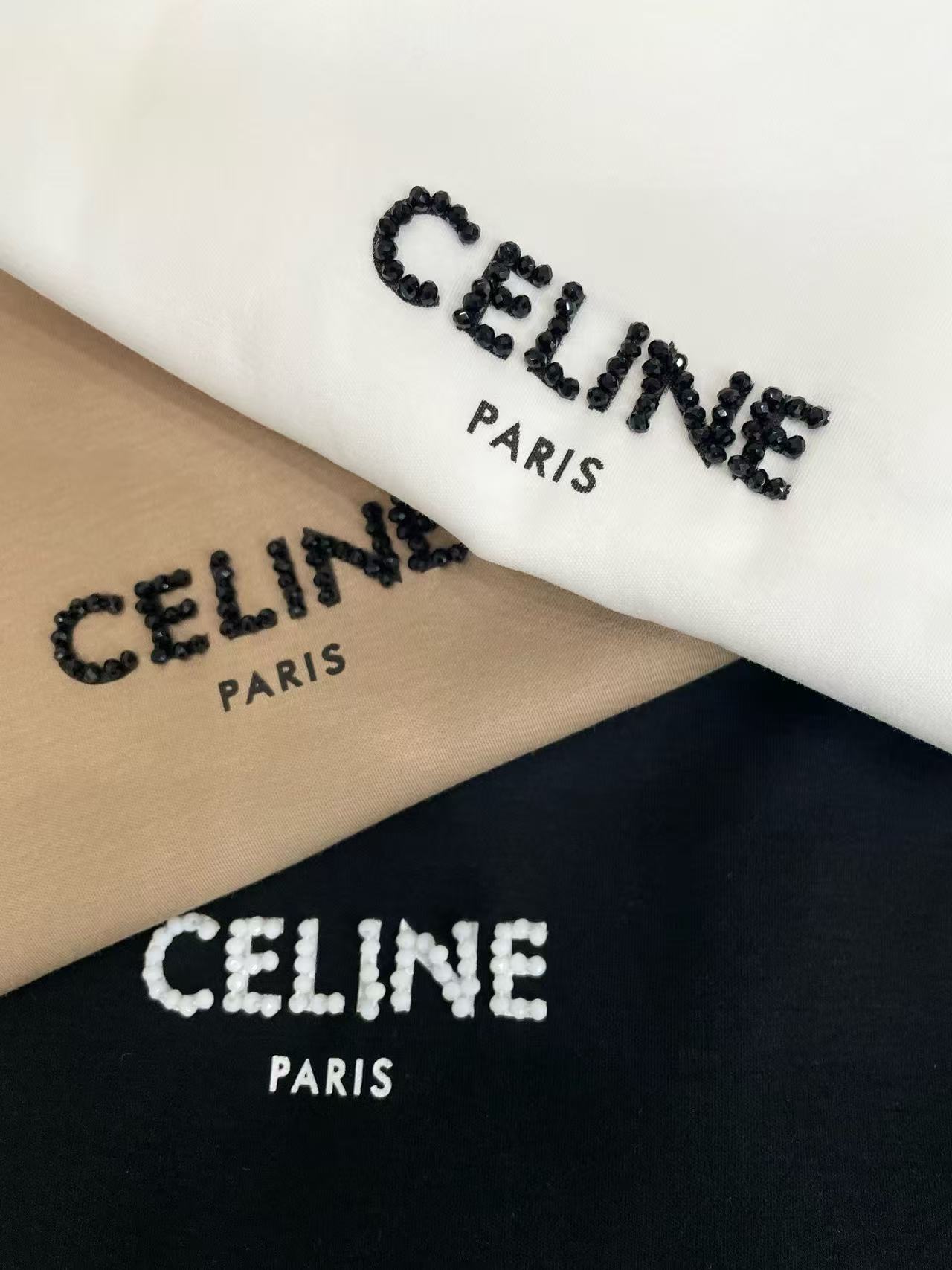 CEL1NE ビーズ文字Tシャツ【50％割引+送料無料】