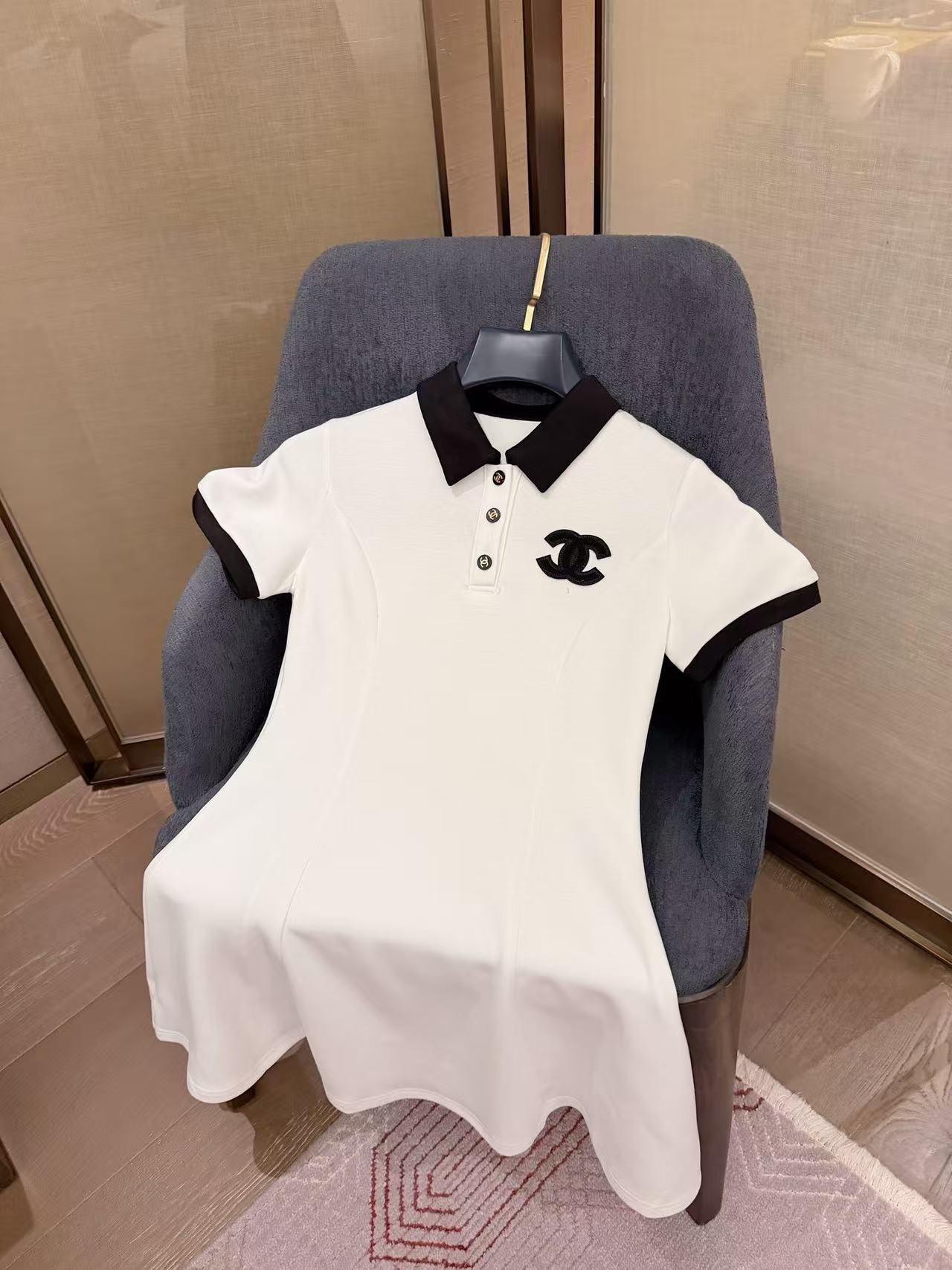 CHANE1 ダブルCラペルドレス【50％割引+送料無料】