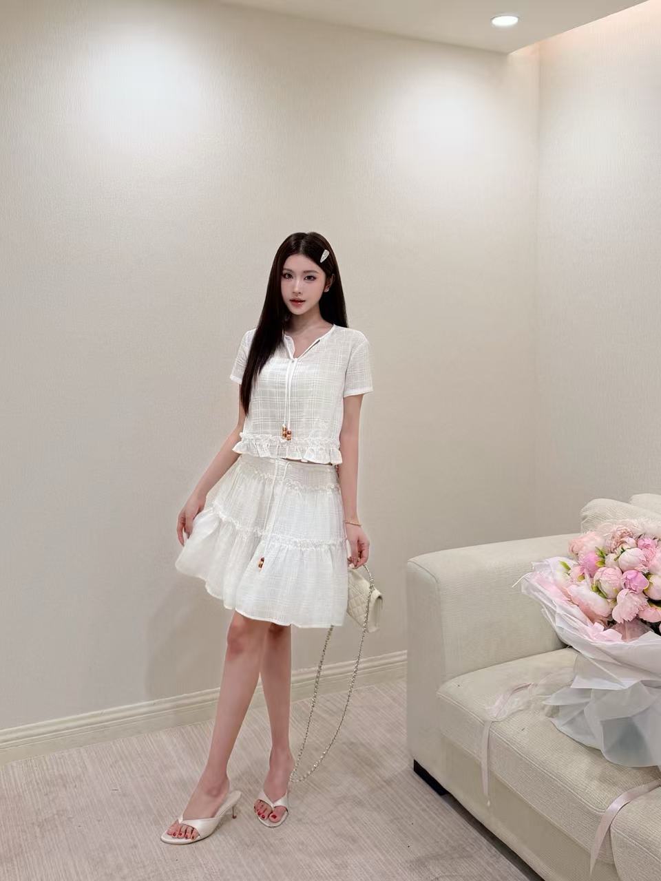 BUR8ERRY 高品質シャツ＆スカート ツーピースセット【50％割引+送料無料】