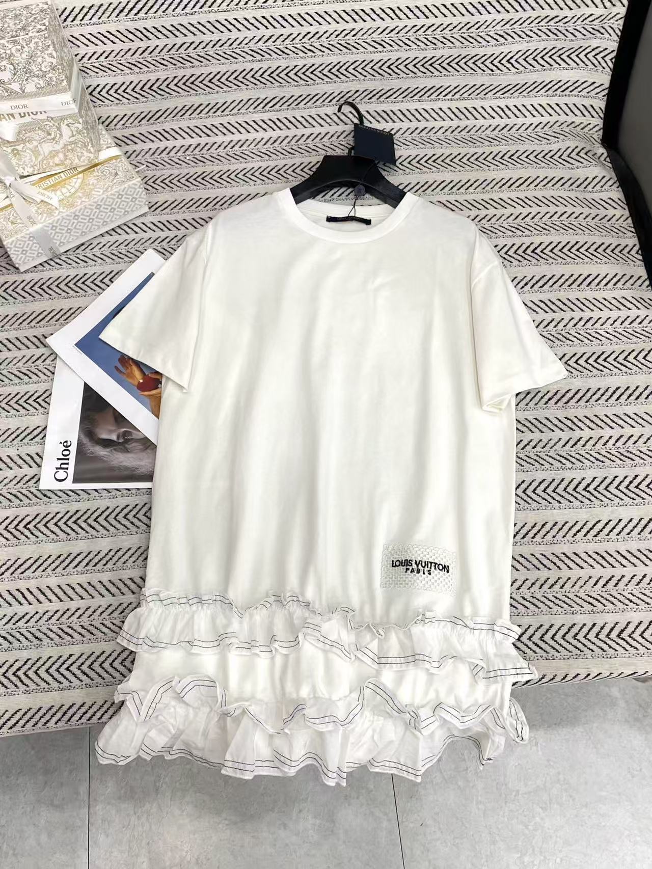 LVレター ラッフルロングTシャツ【50％割引+送料無料】