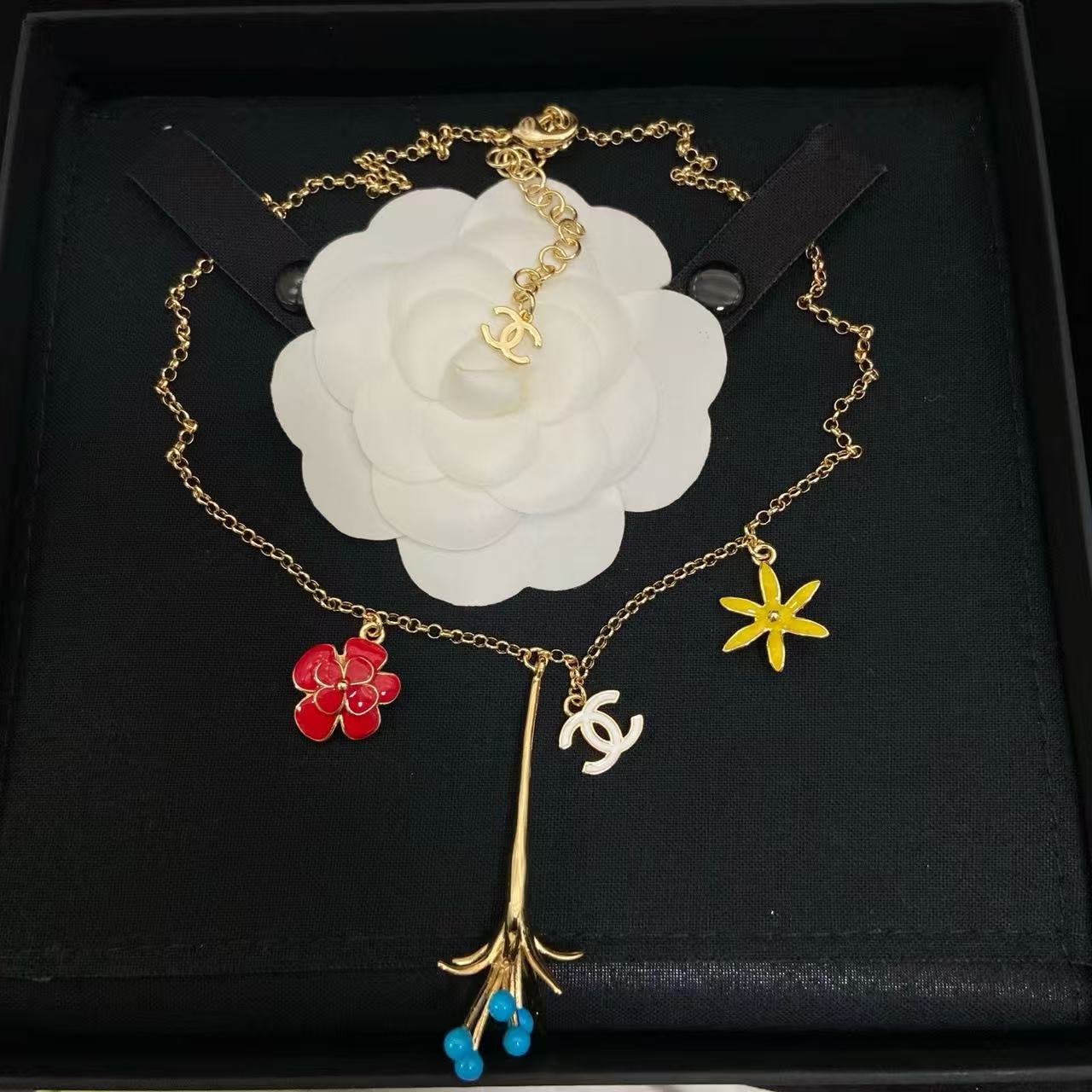 CHANE1 カラフルエナメルネックレス【50％割引+送料無料】