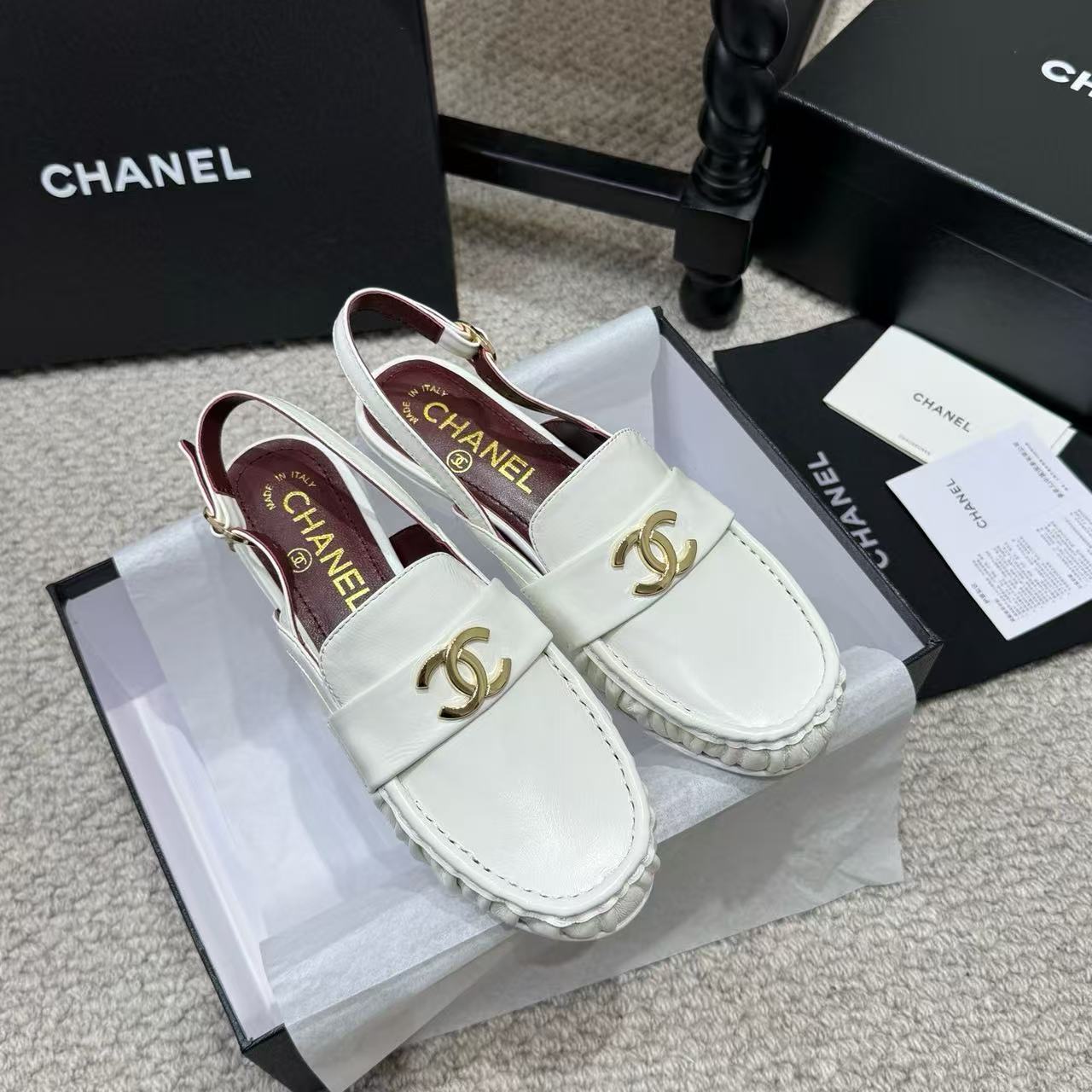 CHANE1 高品質ダブルCローファーフラットシューズ【50％割引+送料無料】