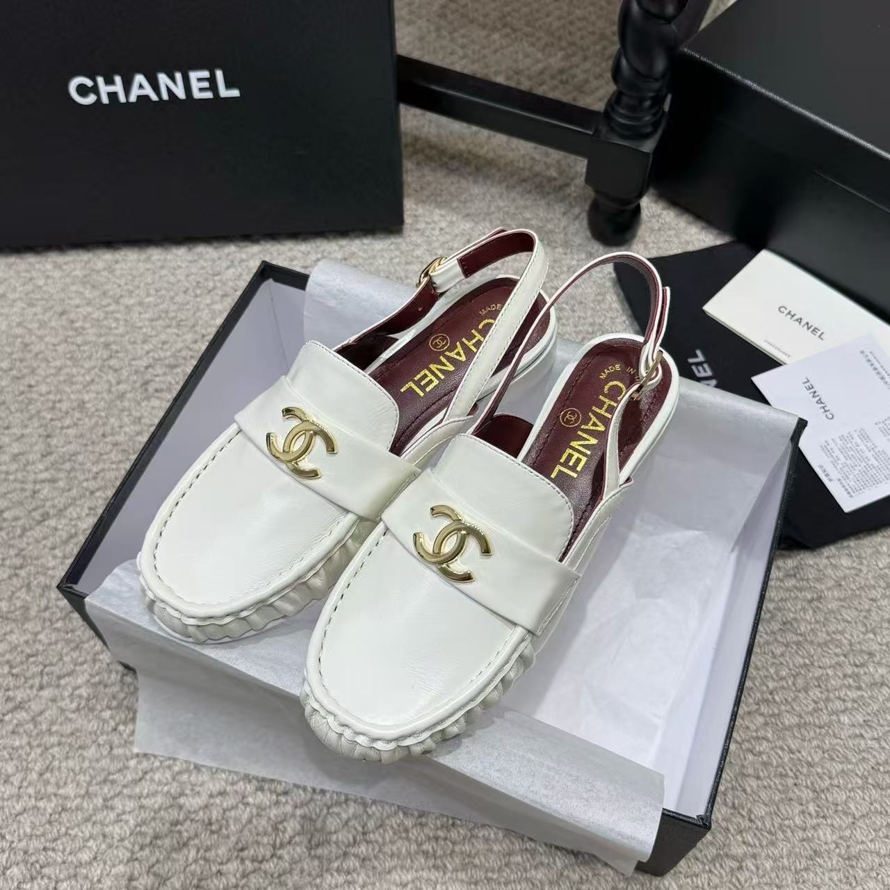 CHANE1 高品質ダブルCローファーフラットシューズ【50％割引+送料無料】