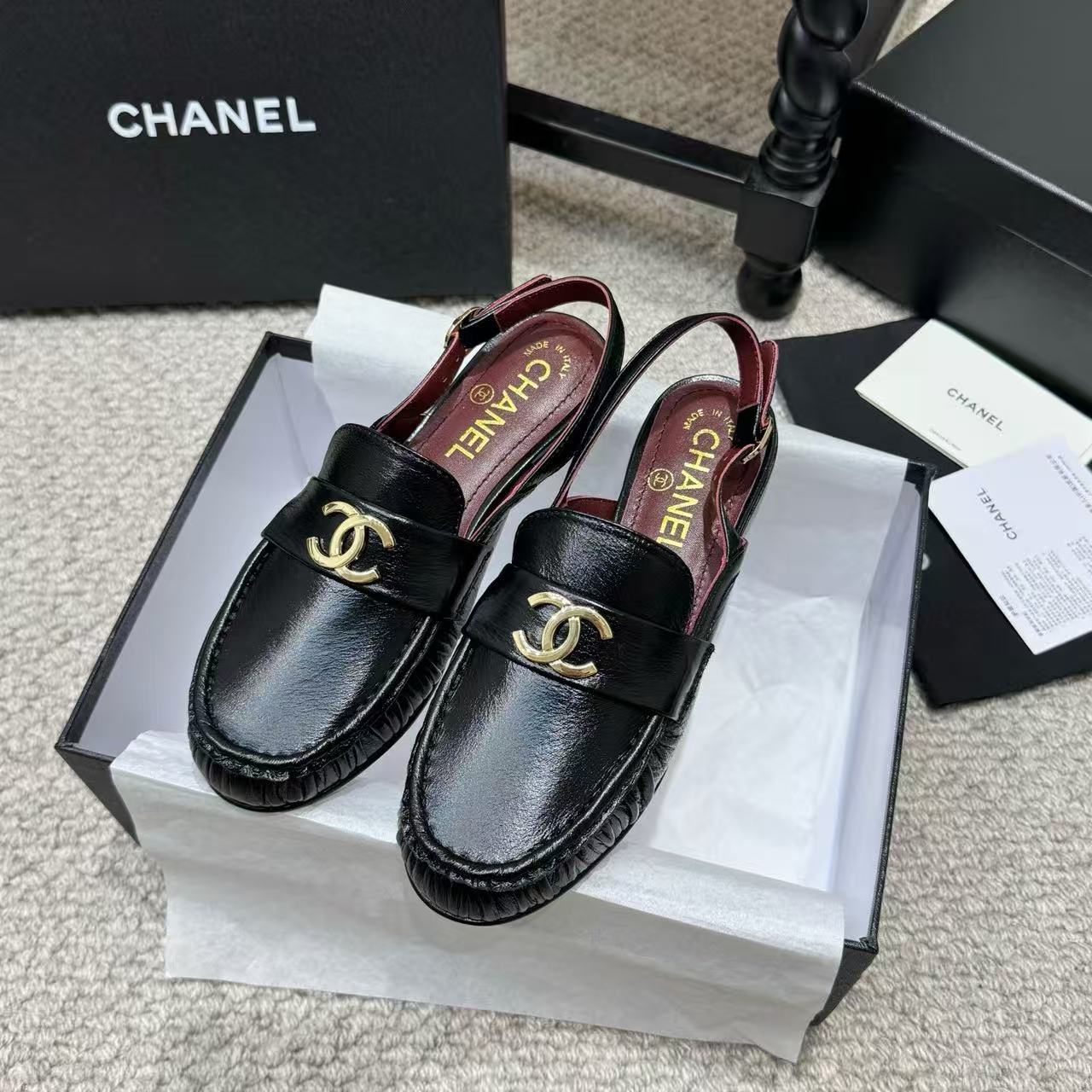 CHANE1 高品質ダブルCローファーフラットシューズ【50％割引+送料無料】