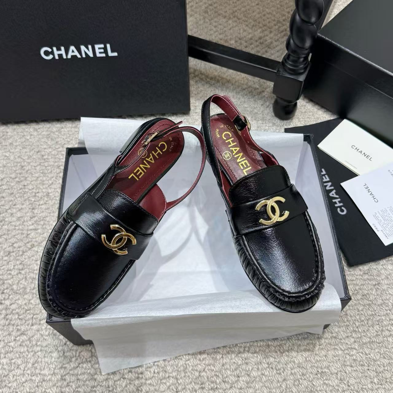 CHANE1 高品質ダブルCローファーフラットシューズ【50％割引+送料無料】