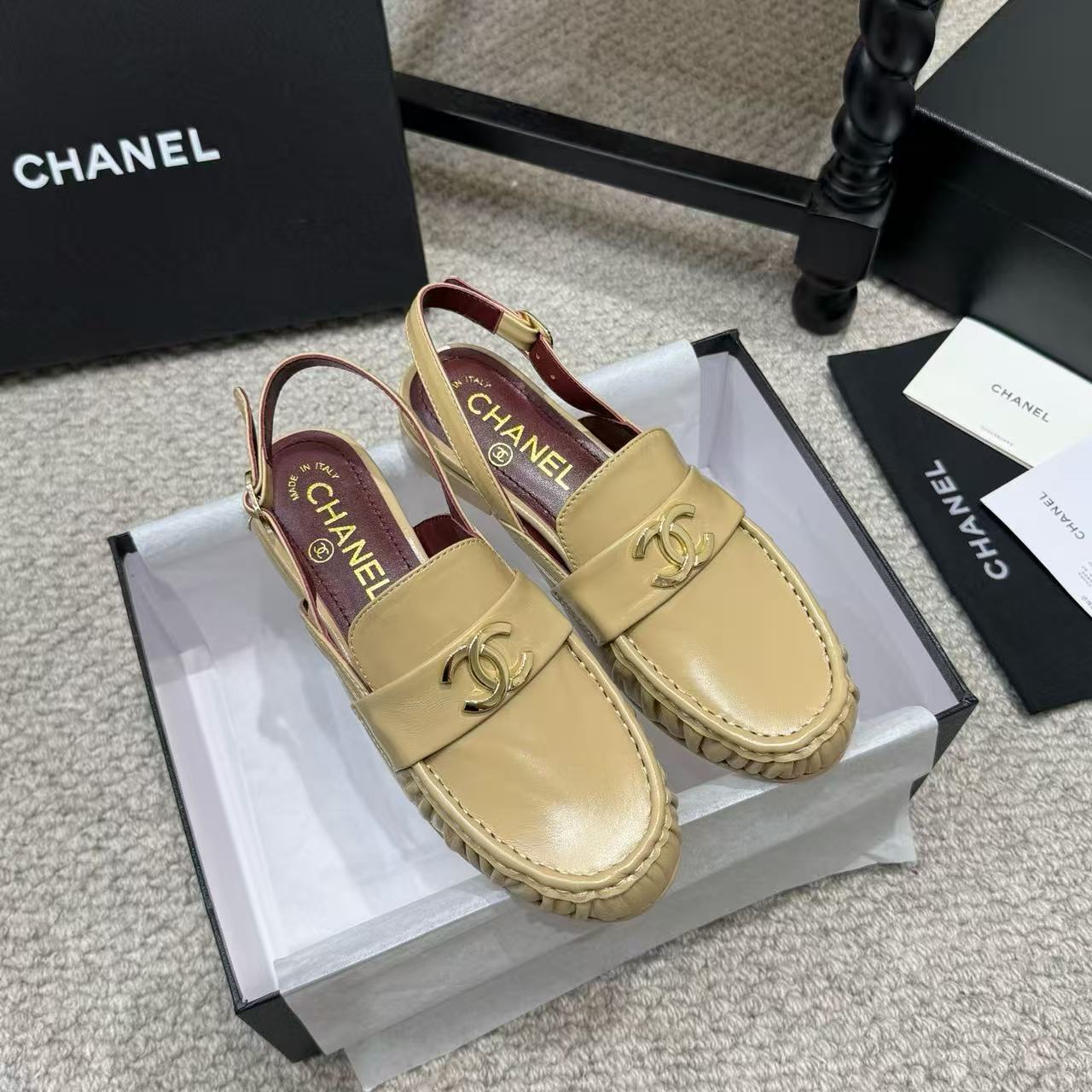 CHANE1 高品質ダブルCローファーフラットシューズ【50％割引+送料無料】