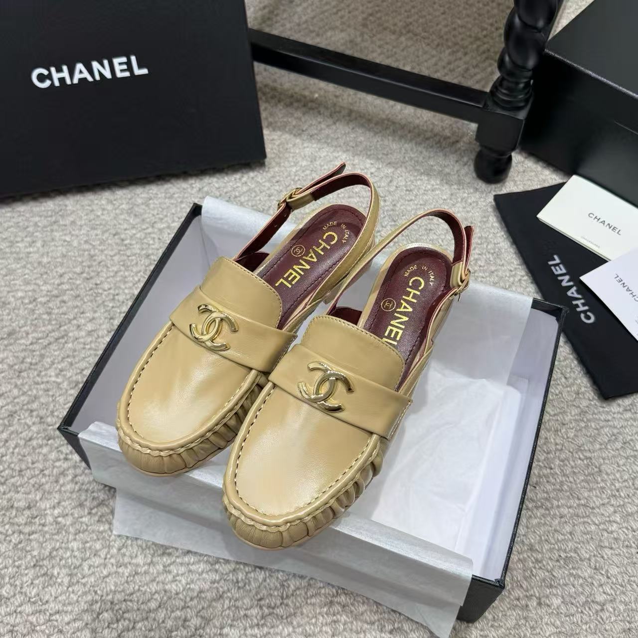 CHANE1 高品質ダブルCローファーフラットシューズ【50％割引+送料無料】