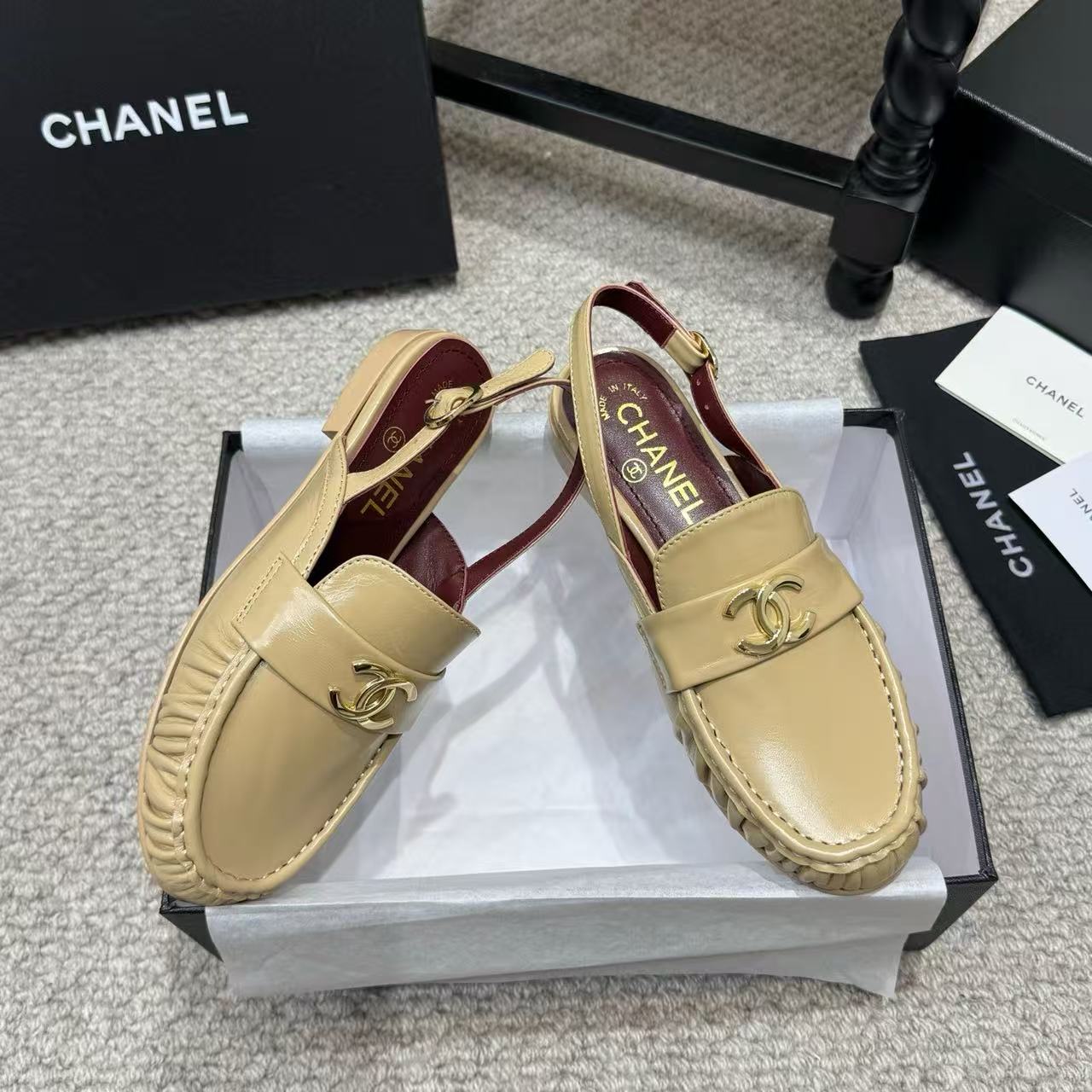 CHANE1 高品質ダブルCローファーフラットシューズ【50％割引+送料無料】