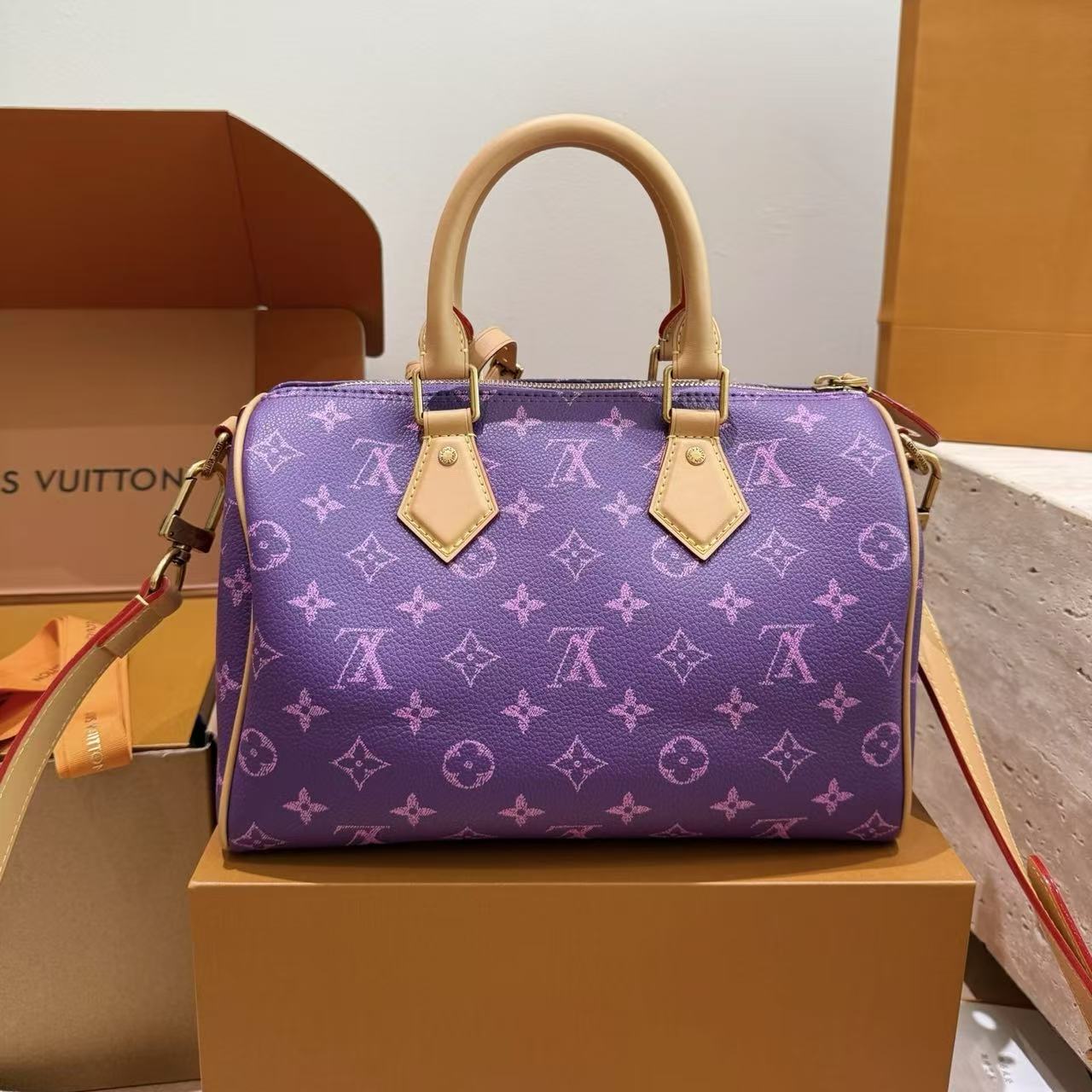 LV Speedy紫色のハンドバッグ【50％割引+送料無料】