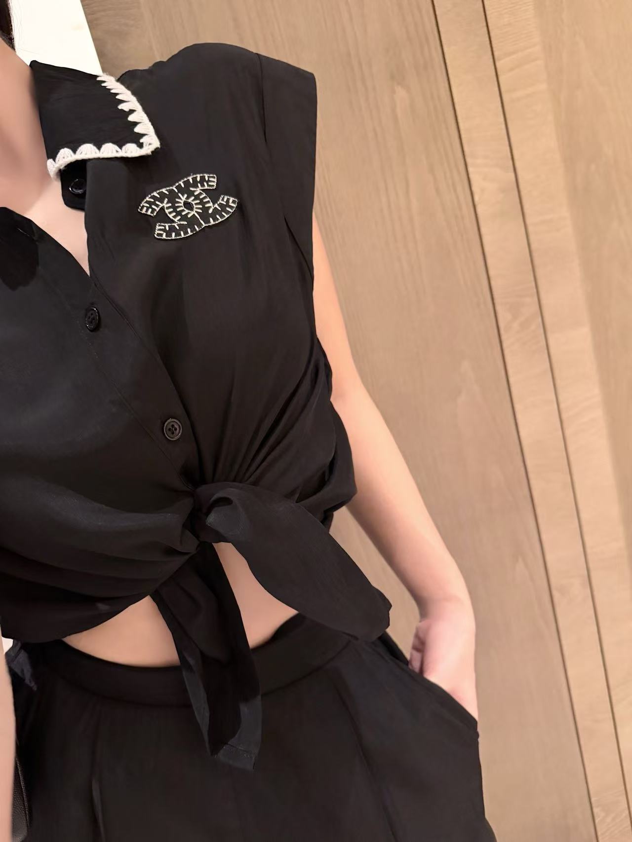 CHANE1 ダブルCシャツ＋ショーツ ツーピースセット【50％割引+送料無料】