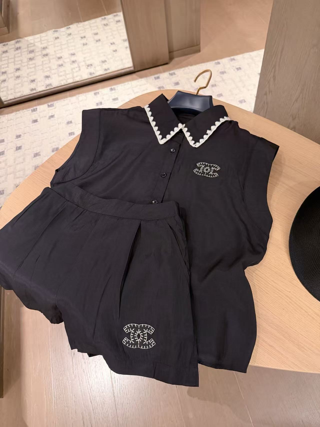 CHANE1 ダブルCシャツ＋ショーツ ツーピースセット【50％割引+送料無料】