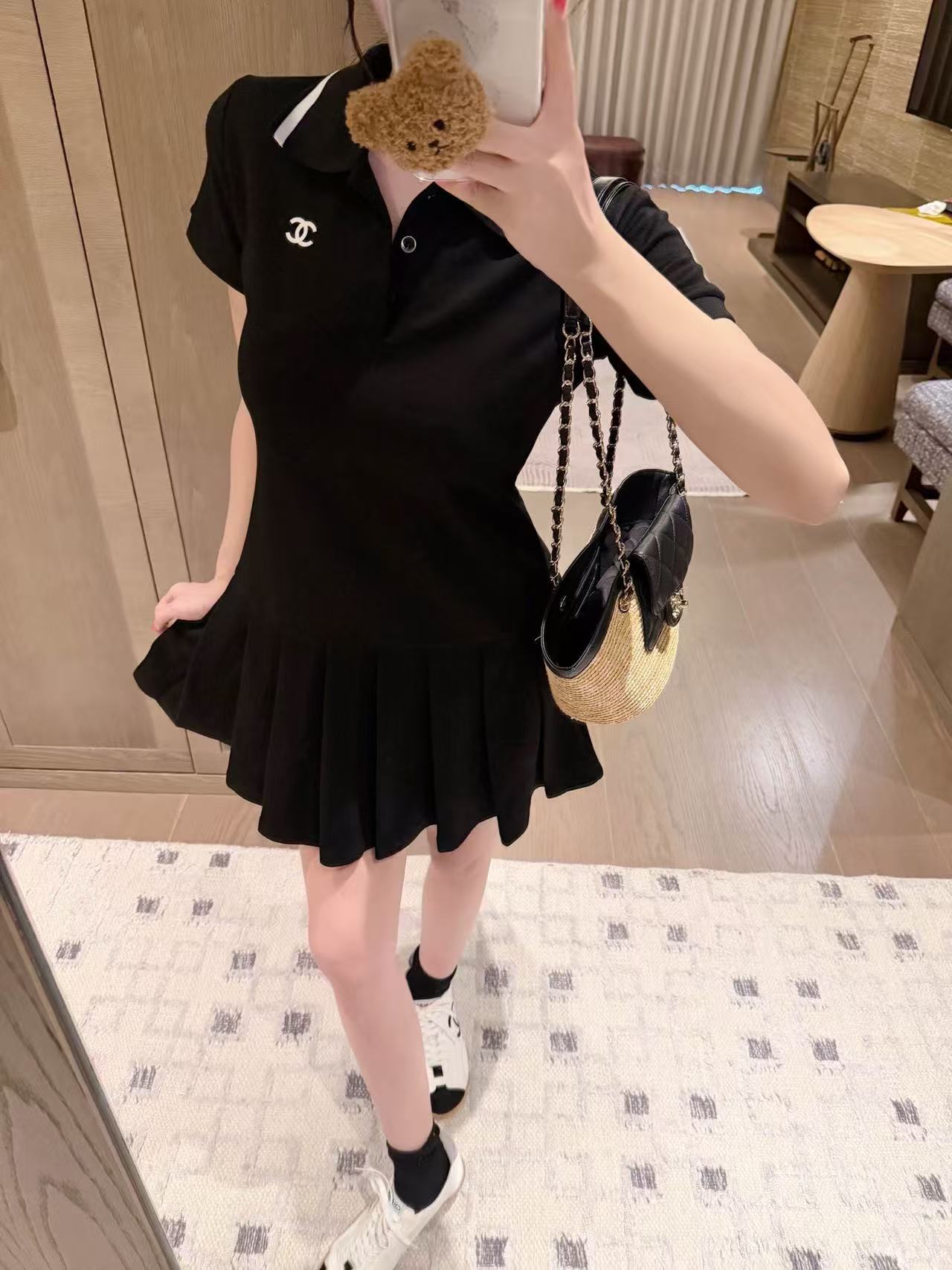 CHANE1 ダブルCラペルドレス【50％割引+送料無料】