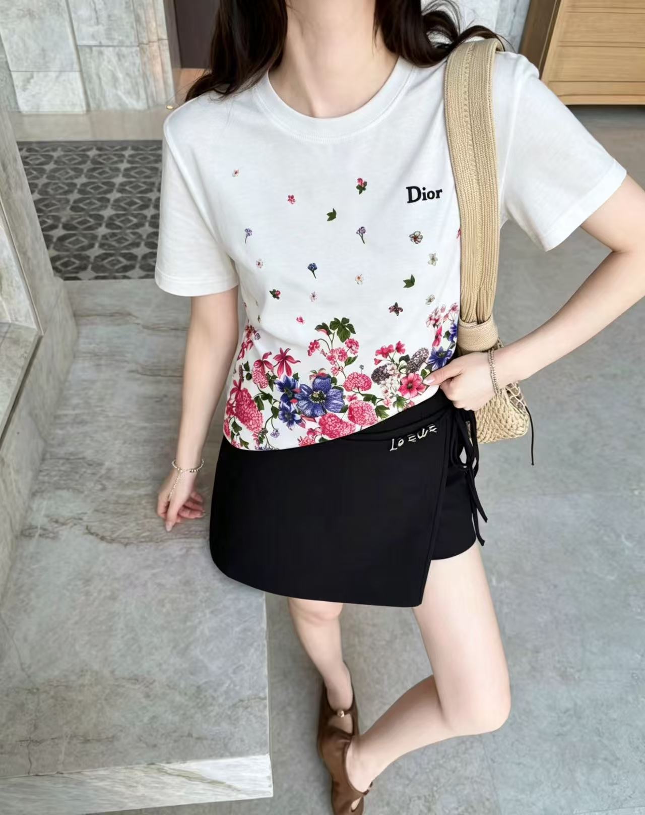 DI0Rプリント文字Tシャツ【50％割引+送料無料】