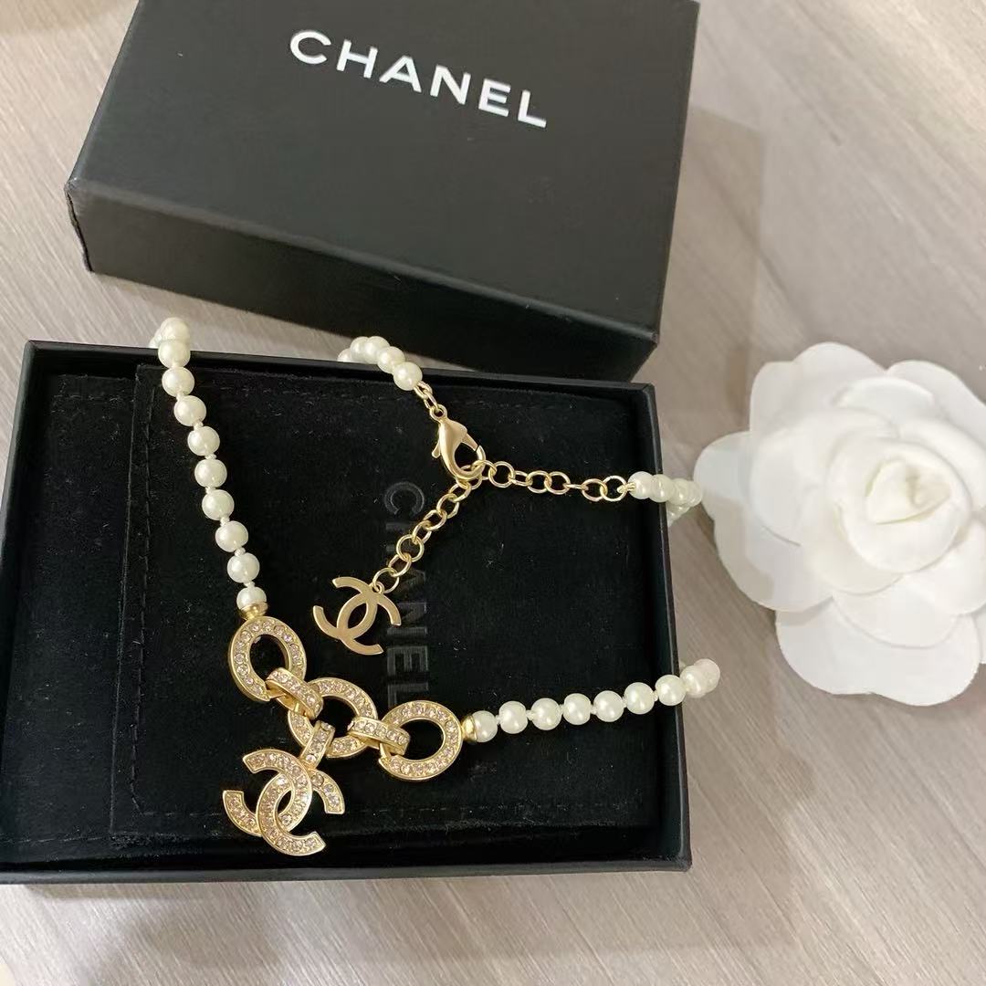 CHANE1 ダブルCダイヤモンドネックレス【50％割引+送料無料】