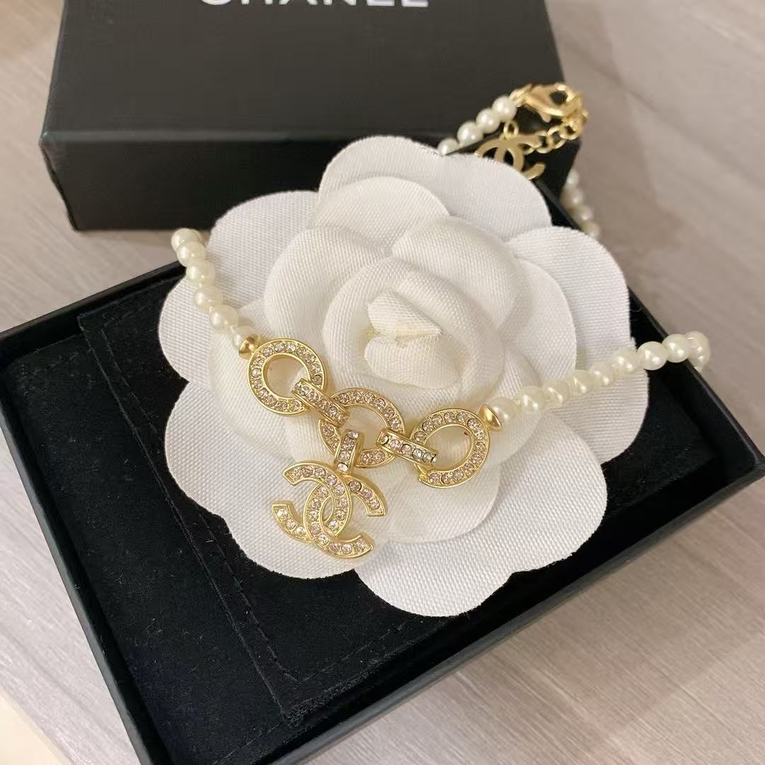 CHANE1 ダブルCダイヤモンドネックレス【50％割引+送料無料】