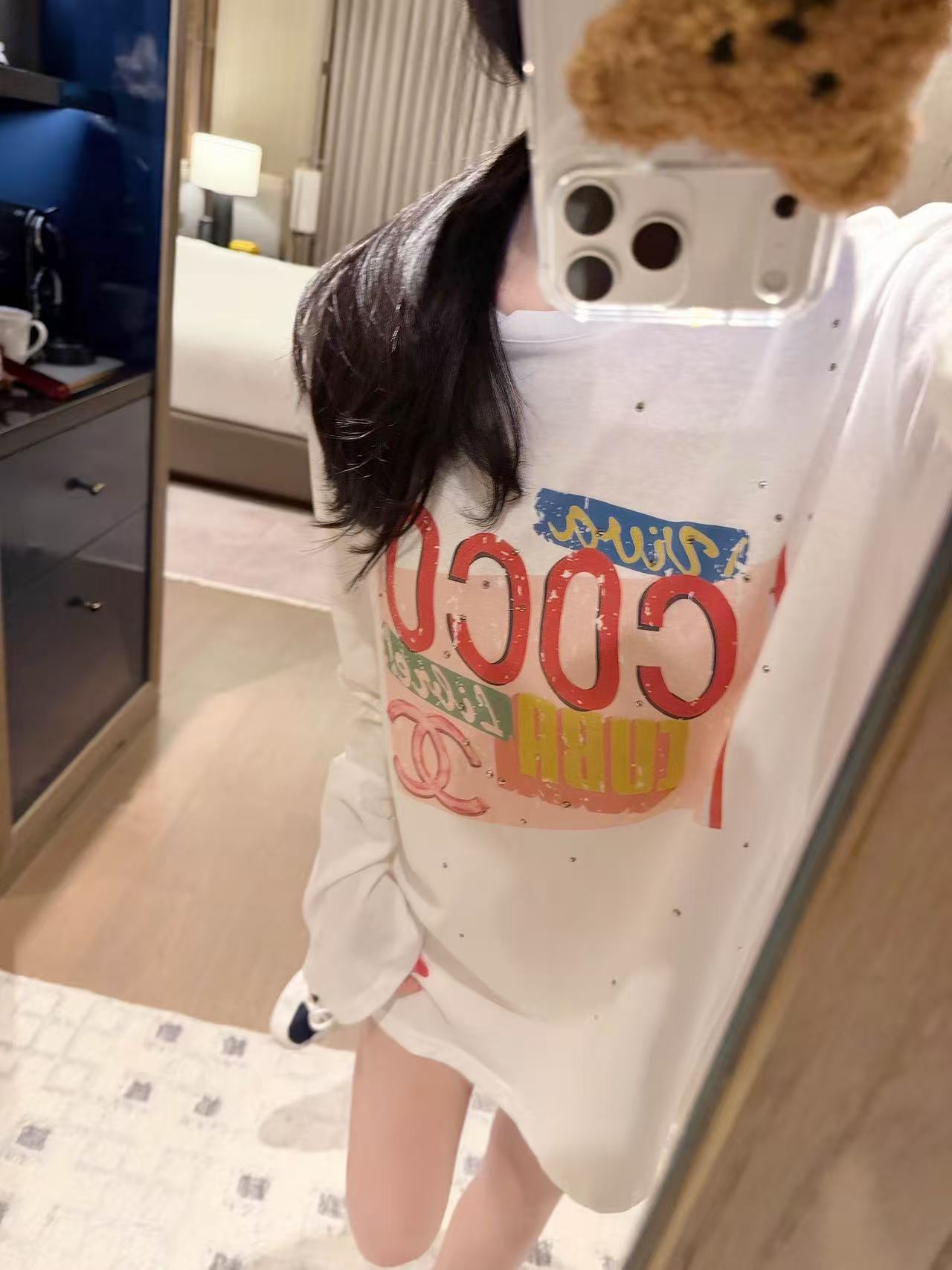 CHANE1 ダブルC ラインストーン 日焼け止めTシャツ【50％割引+送料無料】