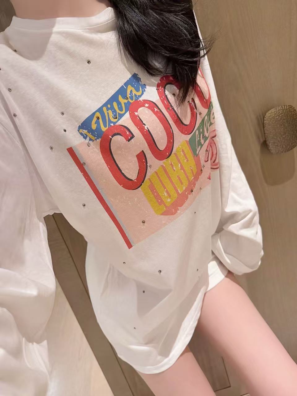 CHANE1 ダブルC ラインストーン 日焼け止めTシャツ【50％割引+送料無料】