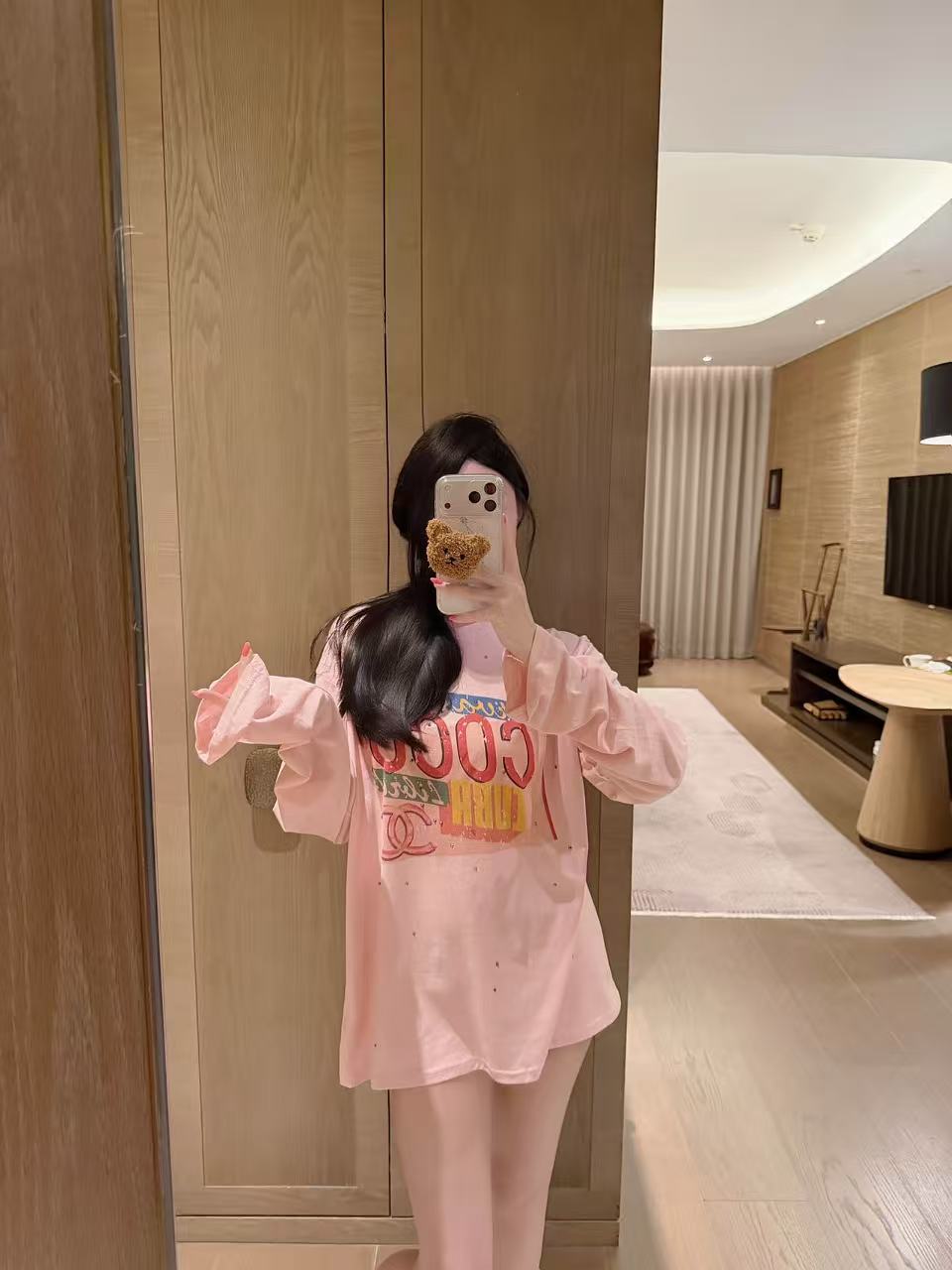 CHANE1 ダブルC ラインストーン 日焼け止めTシャツ【50％割引+送料無料】