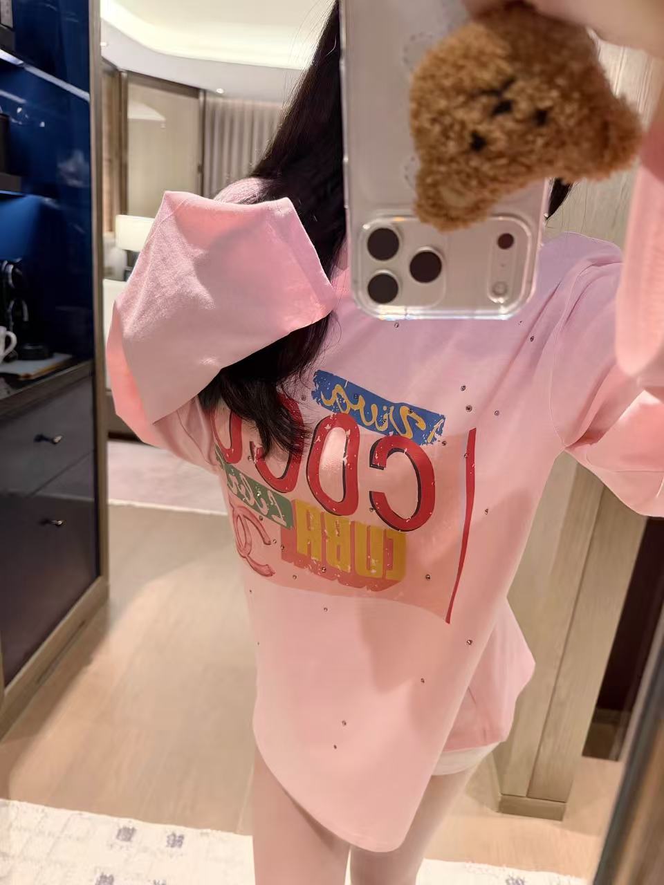 CHANE1 ダブルC ラインストーン 日焼け止めTシャツ【50％割引+送料無料】