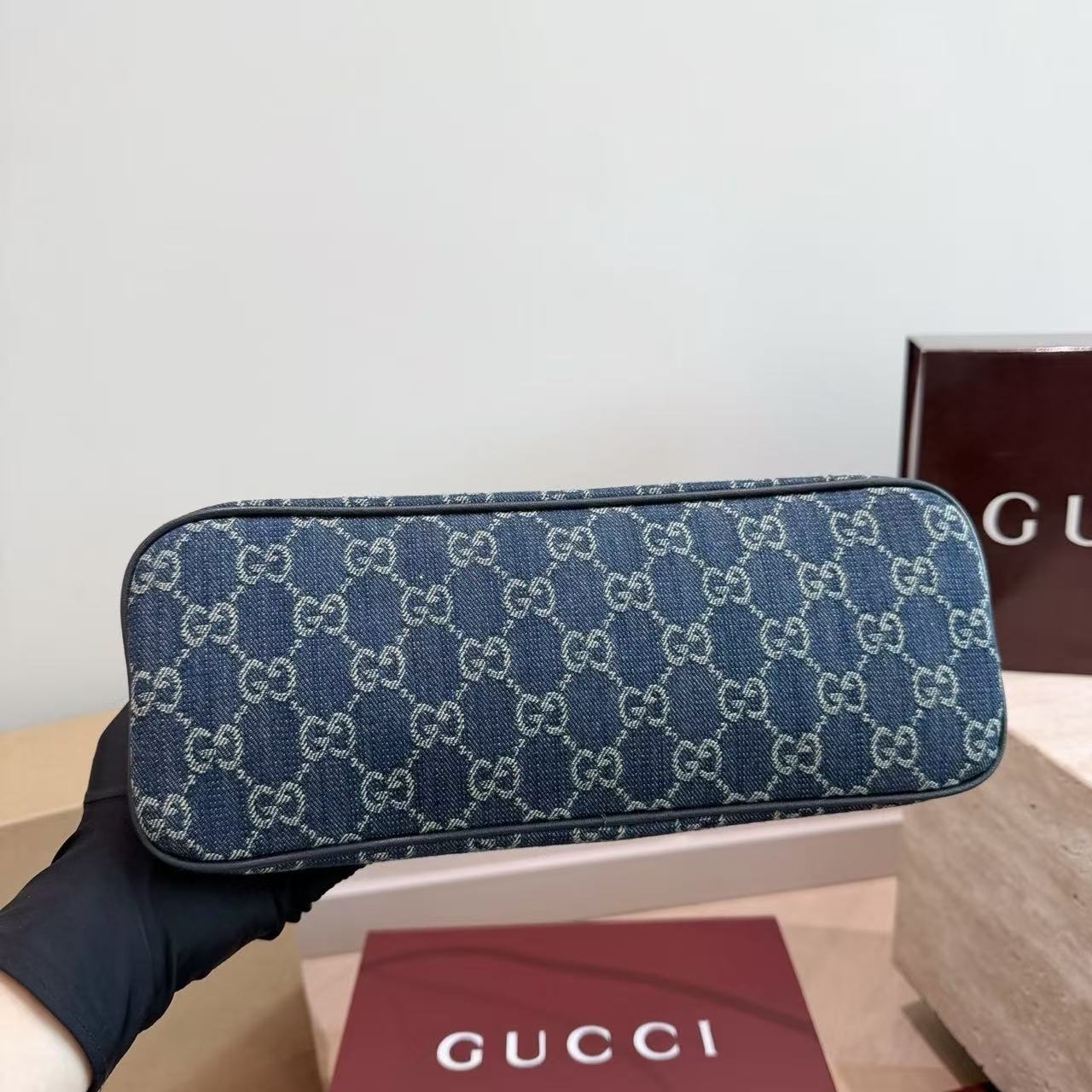 GUCC デニムジャカードショルダーバッグ【50％割引+送料無料】