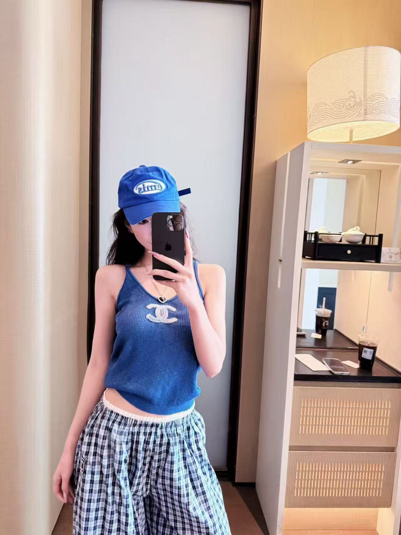 CHANE1 ダブルC ベスト＋パンツ ツーピースセット【50％割引+送料無料】