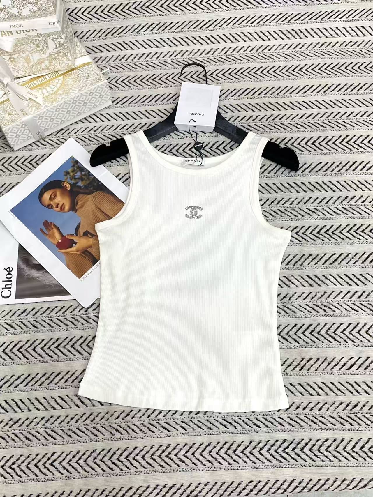 CHANE1 シンプルダブルCベストTシャツ【50％割引+送料無料】