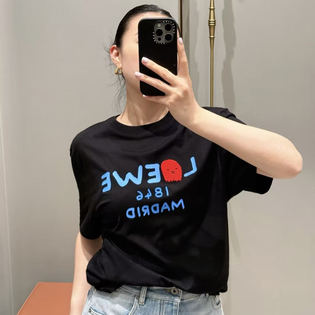 L0WEW 刺繍入りモンキーTシャツ【50％割引+送料無料】