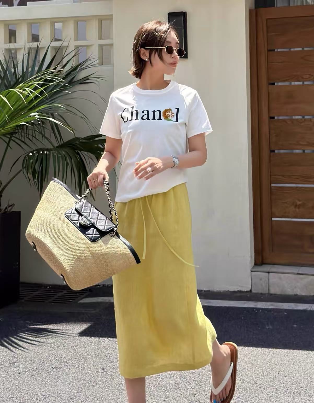 CHANE1 オレンジレターTシャツ【50％割引+送料無料】