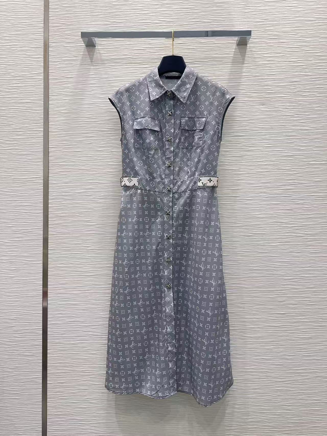 LVプリント ノースリーブドレス【50％割引+送料無料】