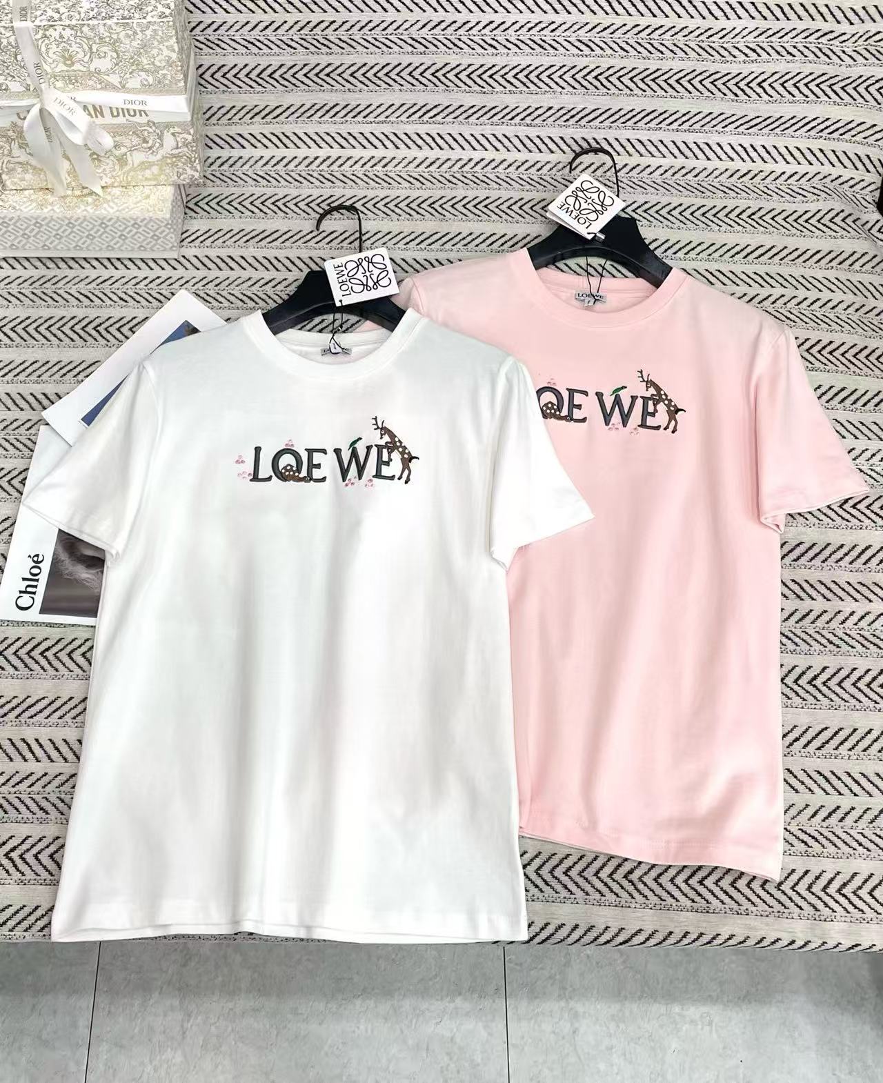 LOEWE 刺繍入りレターTシャツ【50％割引+送料無料】
