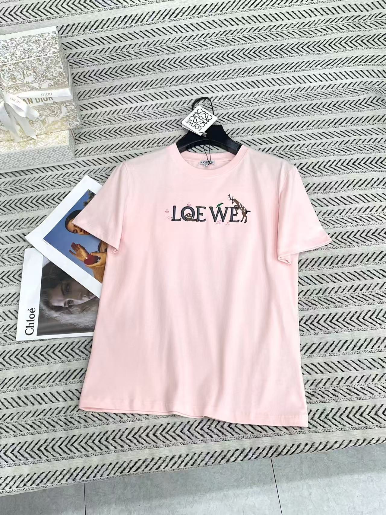 LOEWE 刺繍入りレターTシャツ【50％割引+送料無料】