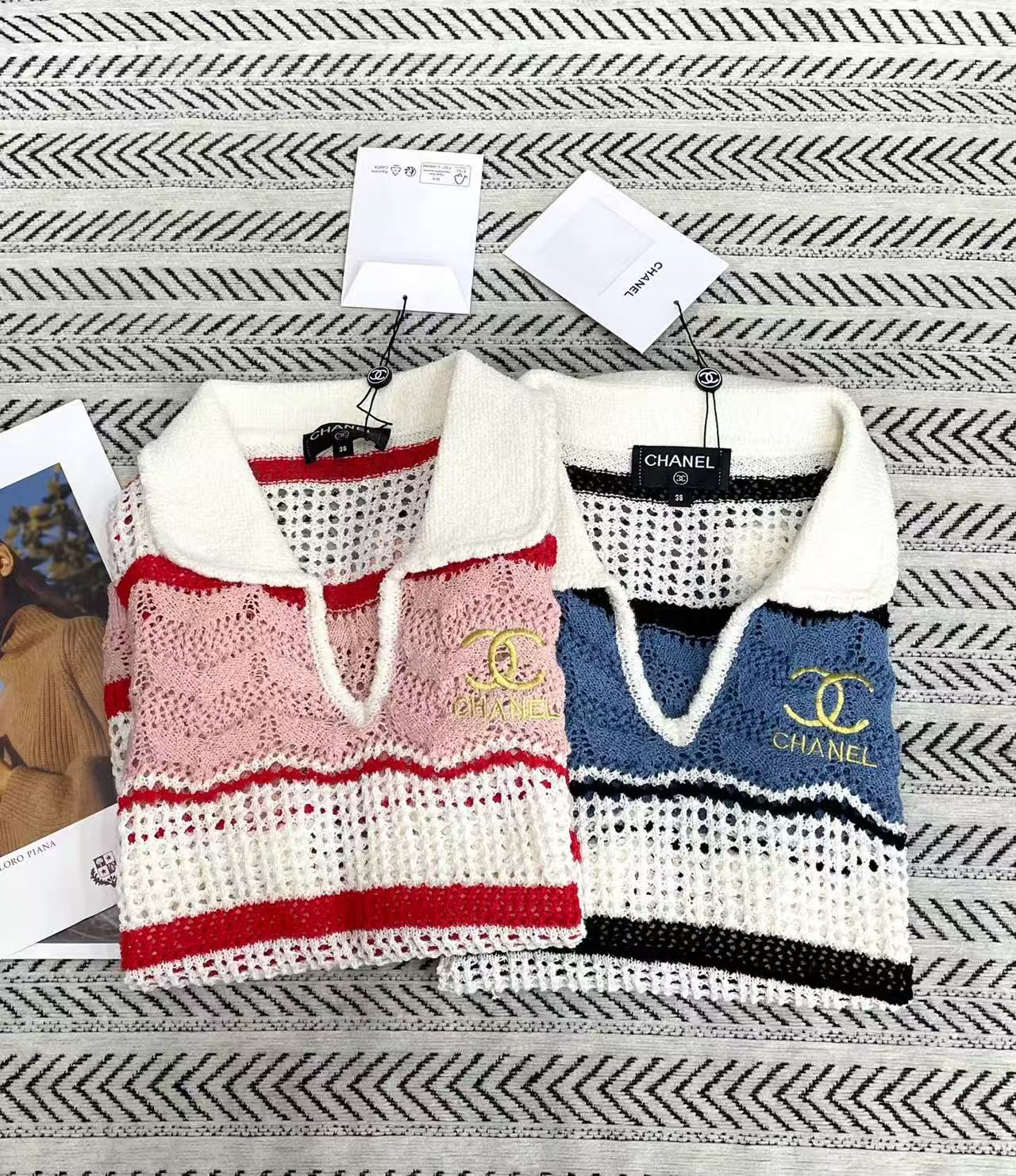 CHANE1 ダブルC刺繍入りウールベスト【50％割引+送料無料】