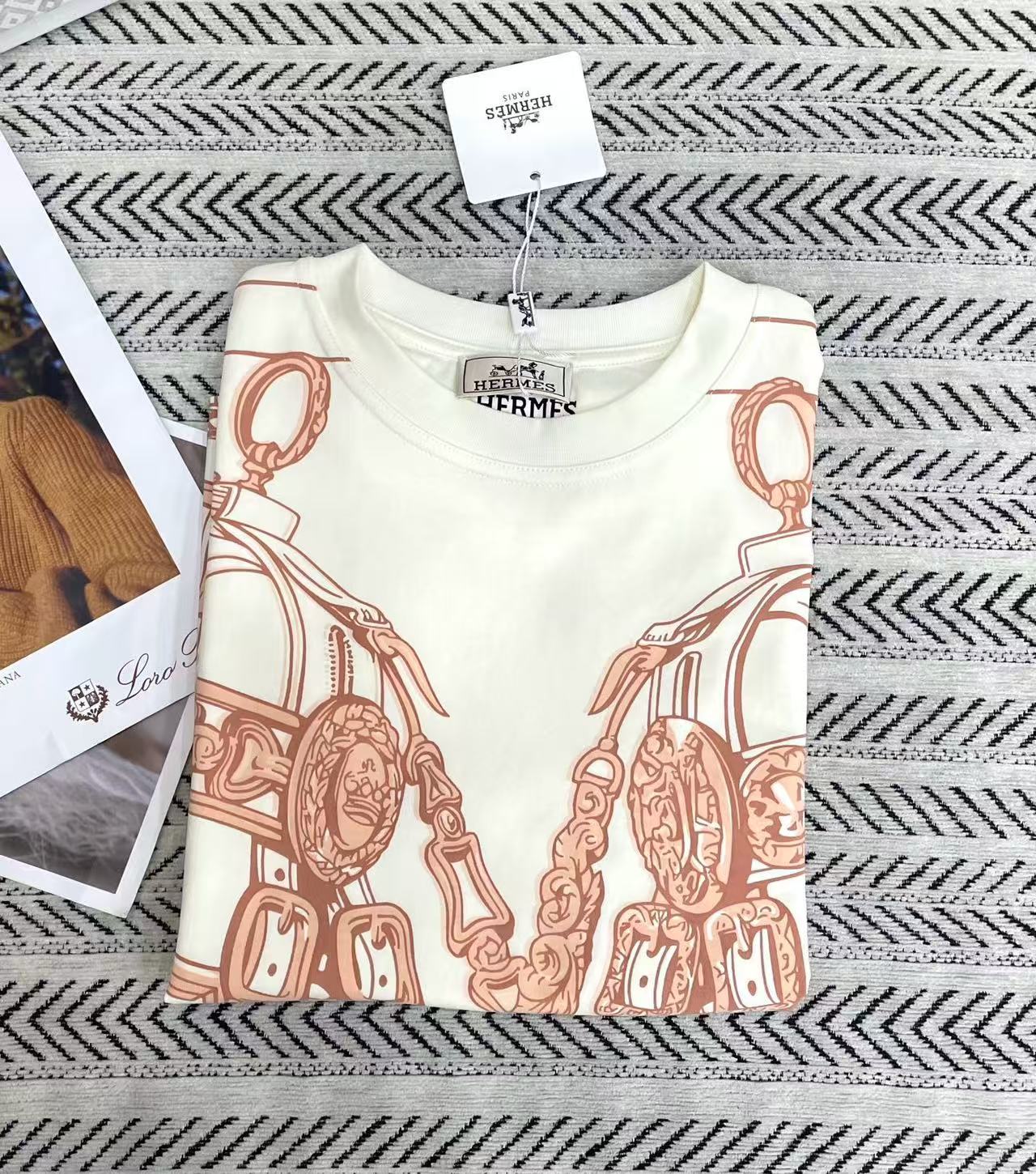 HERME5 チェーンプリントTシャツ【50％割引+送料無料】
