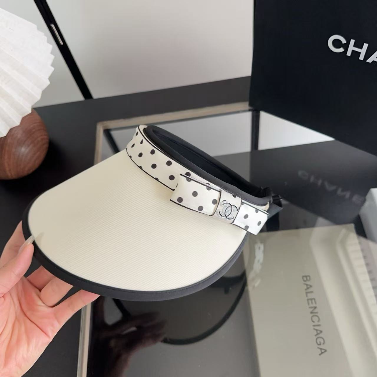 CHANE1 ポルカドット柄サンハット【50％割引+送料無料】