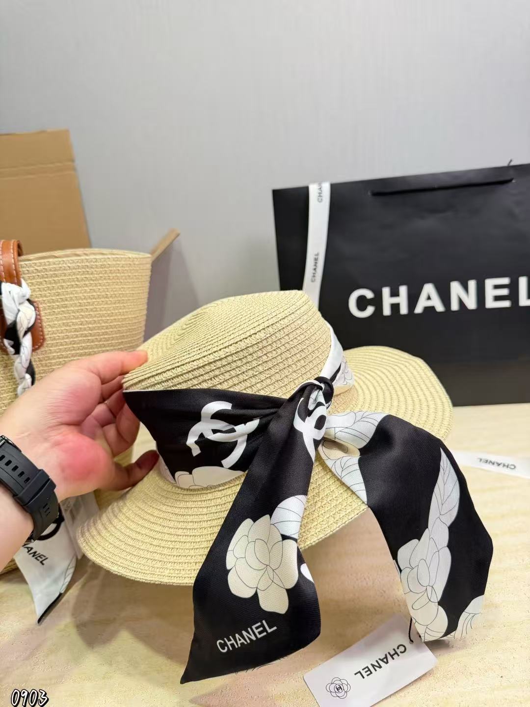 CHANE1 ストローハット＋ストローバッグ ツーピースセット【50％割引+送料無料】