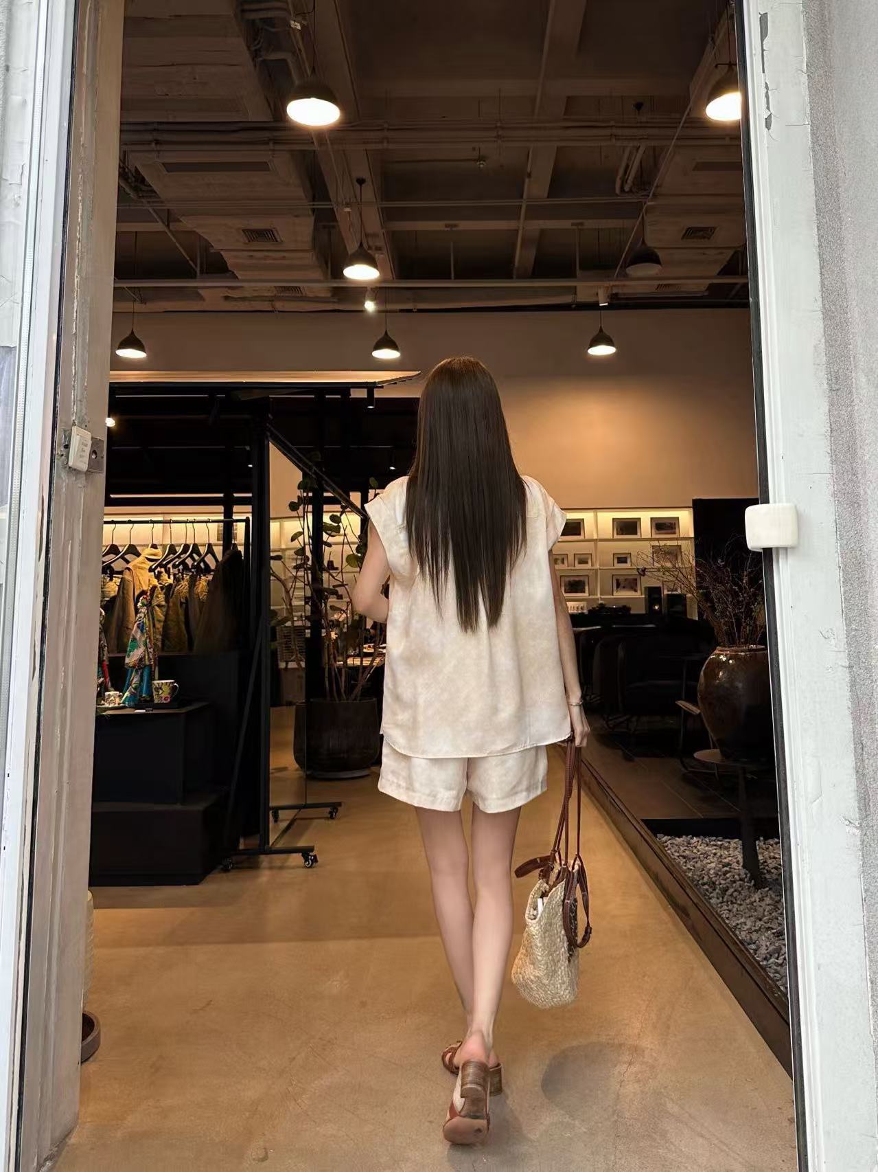 LVプリント シャツ＆ショートパンツ セットアップ【50％割引+送料無料】