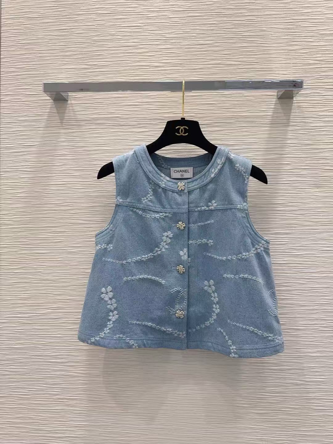 CHANE1 デニムベスト＋パンツ ツーピースセット【50％割引+送料無料】