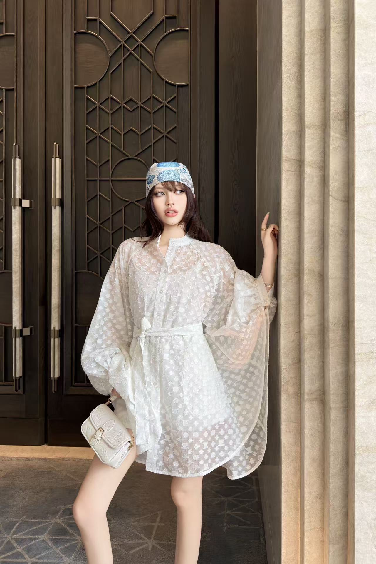 LV ジャカード ルーズフィットシャツ【50％割引+送料無料】