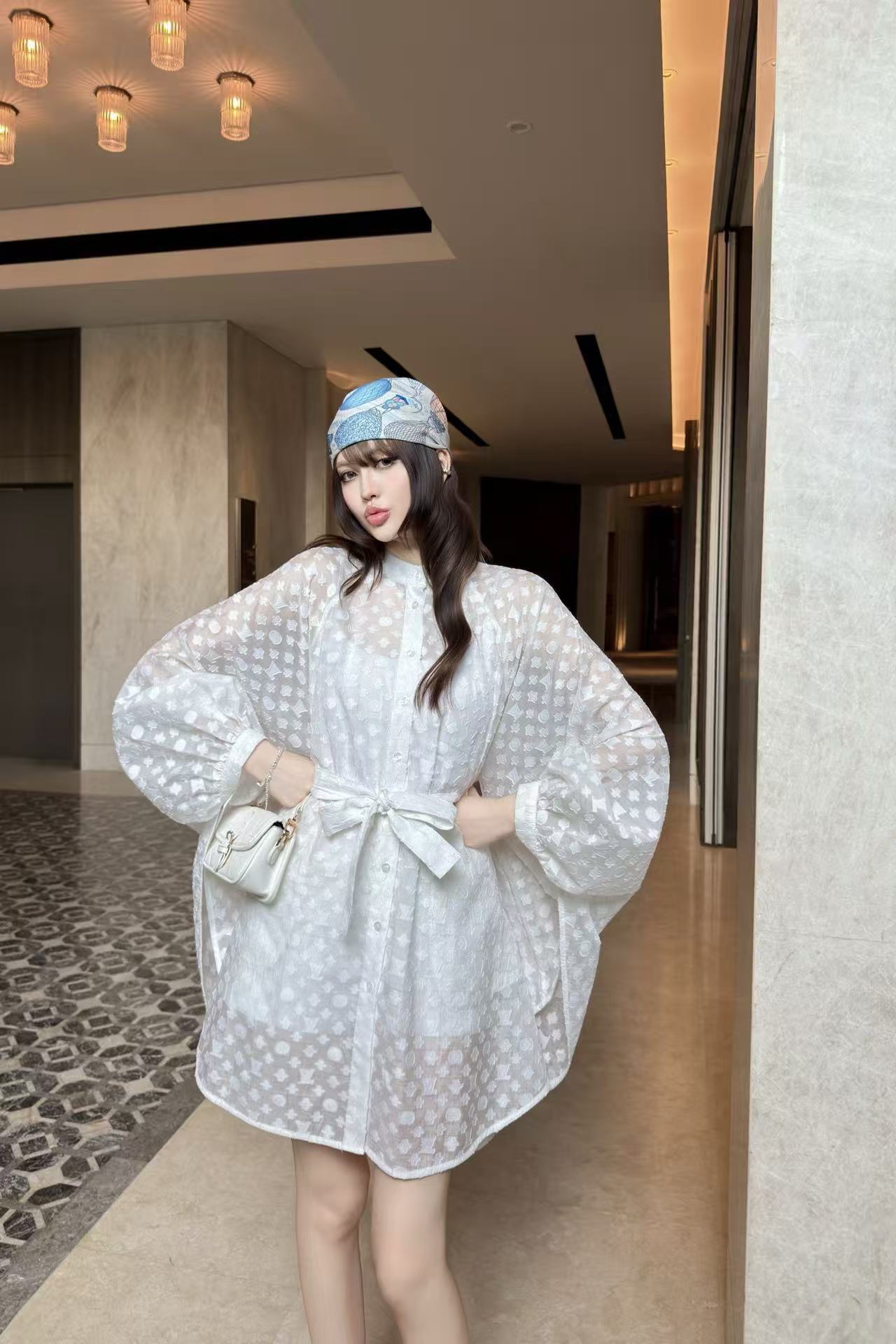 LV ジャカード ルーズフィットシャツ【50％割引+送料無料】