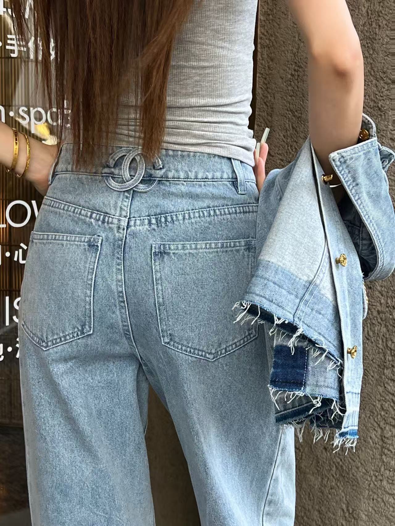 CHANE1 デニムベスト＋パンツ ツーピースセット【50％割引+送料無料】
