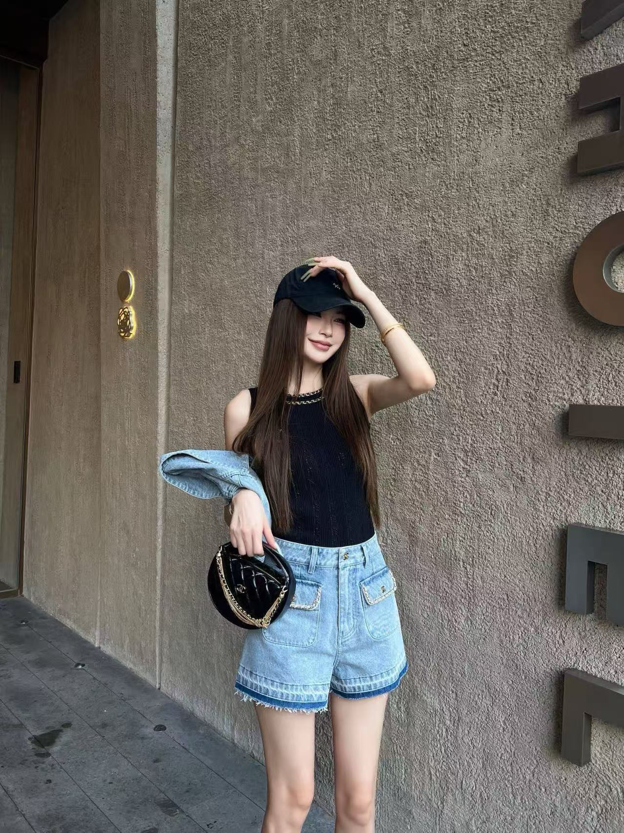 CHANE1 デニムジャケット＋ショートパンツ ツーピースセット【50％割引+送料無料】