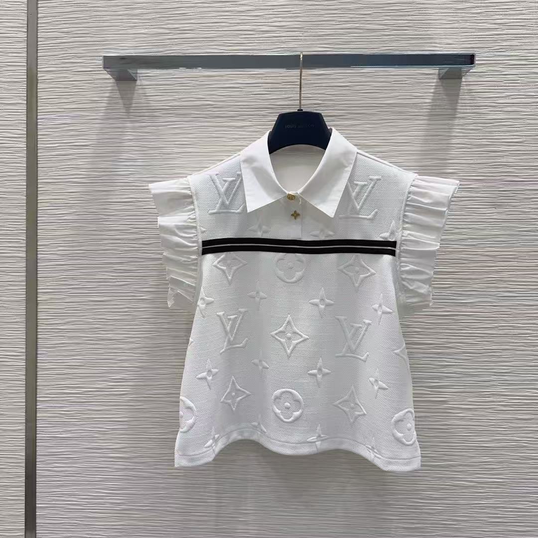LV ラッフル付きトップス＆ショートパンツ セットアップ【50％割引+送料無料】